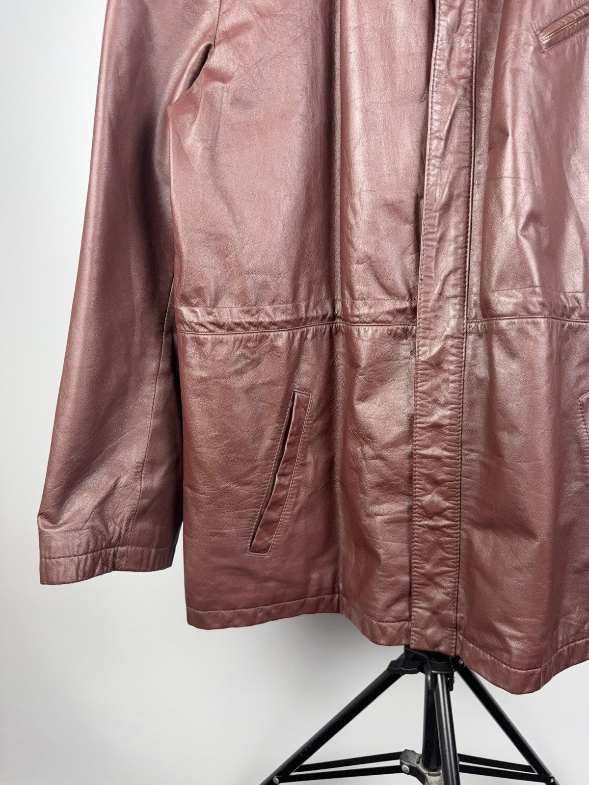 Leather Vintage 90s Avant Garde Y2K Leather MOTO Jacket Rock Punk Size US XL / EU 56 / 4 - 4 Thumbnail