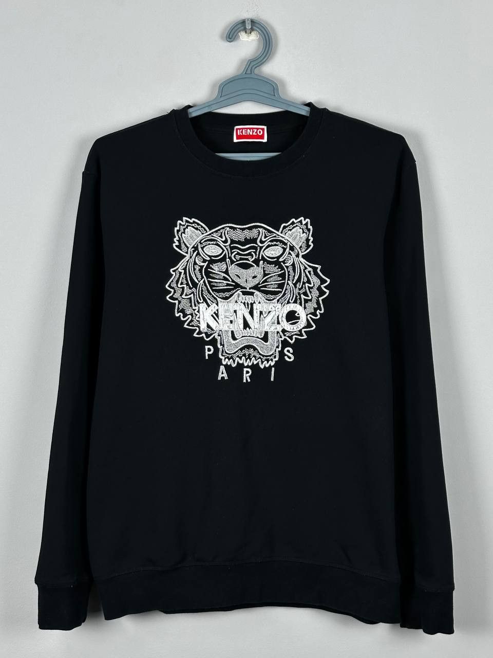 Kenzo Kenzo Paris Black Big Logo Silver Tiger Sweatshirt Size US L / EU 52-54 / 3 - 1 Thumbnail