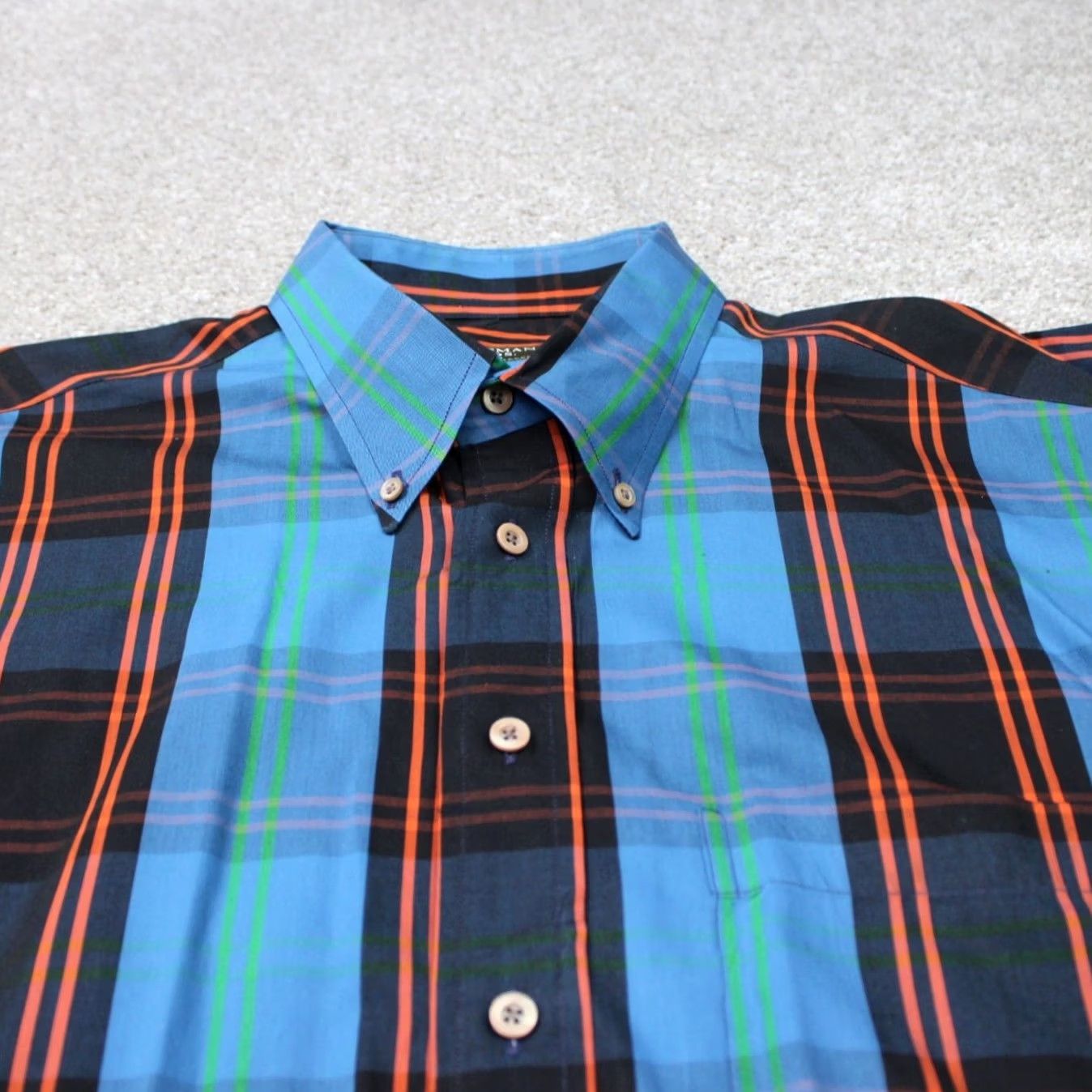Vintage Gitman Bros Shirt Mens XL Blue/Orange/Black 100% Cotton Long Sleeve Button-Down Model: Sportsman Vintage: No Size US XL / EU 56 / 4 - 5 Thumbnail