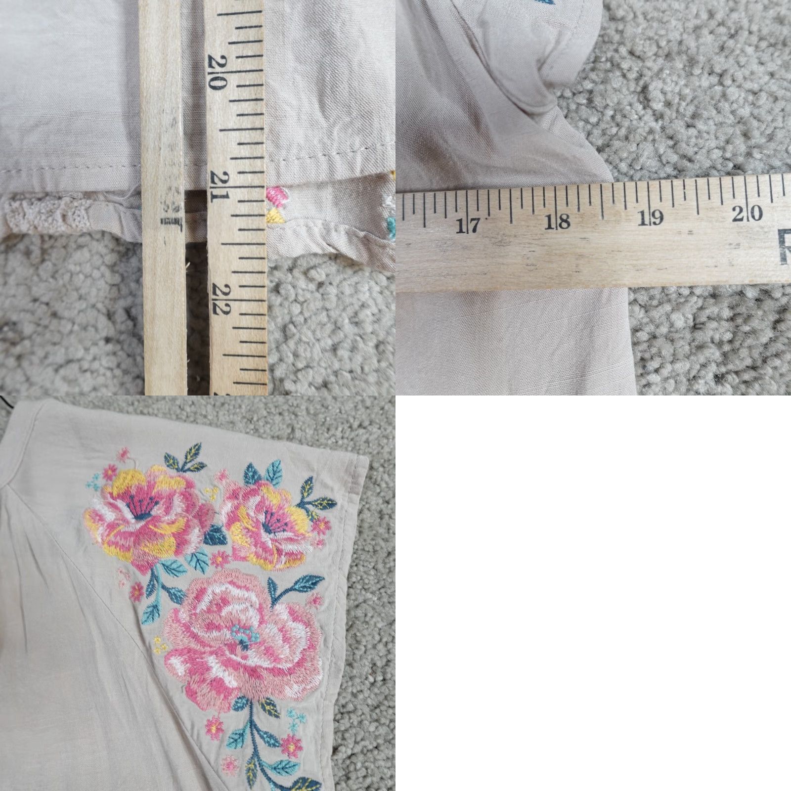 Pinko Savanna Jane Blouse Shirt Pink Small Floral Embroidered Rayon V-Neck Short Sleeve Womens Minor Details: Pullover Size S / US 4 / IT 40 - 8 Thumbnail