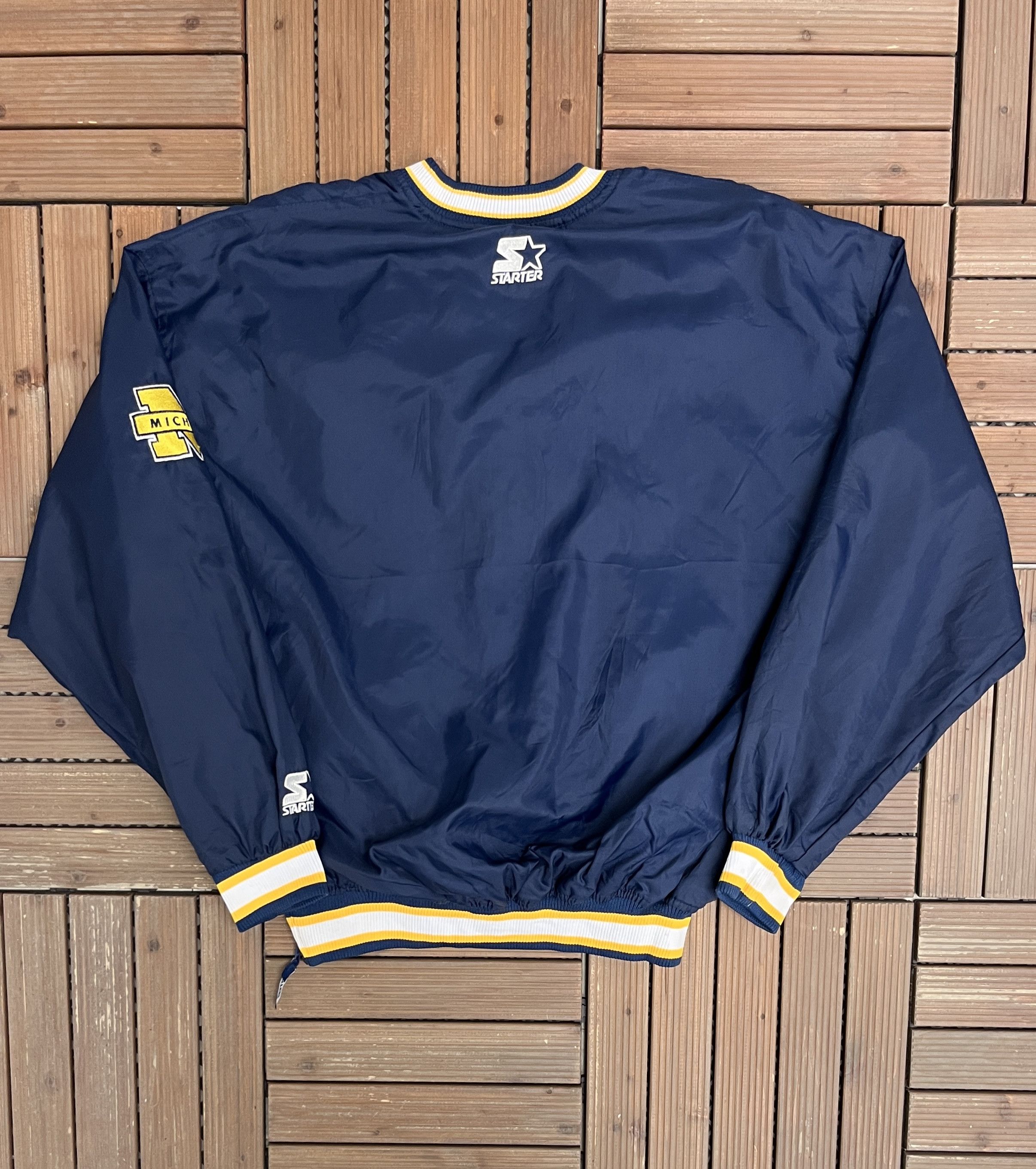Starter Michigan Wolverines Stitched Vintage Windbreaker Jacket Size US L / EU 52-54 / 3 - 4 Thumbnail