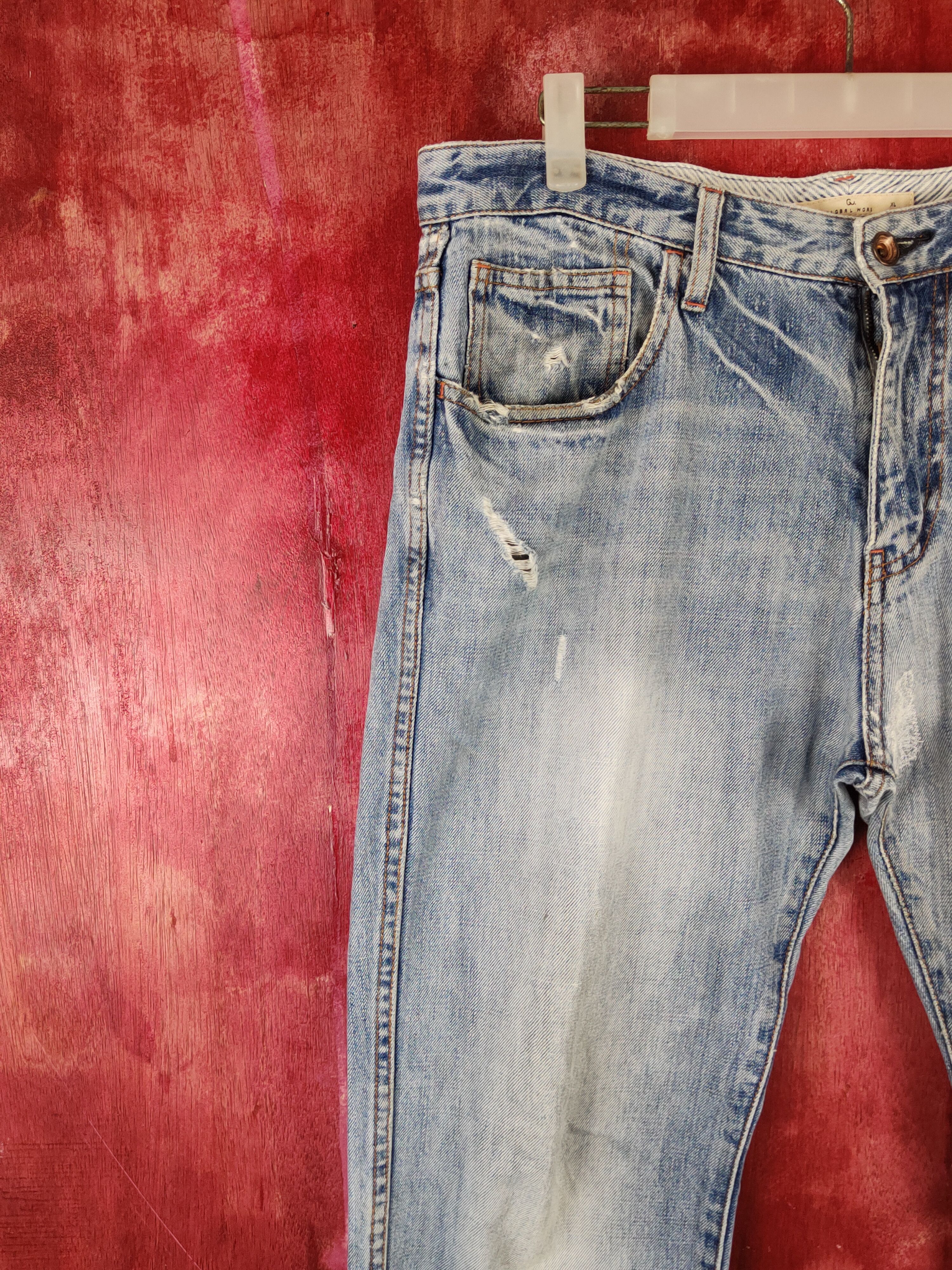 Global Work Global Work Blue Distressed Multipocket Denim #S1611 Size US 34 / EU 50 - 4 Thumbnail