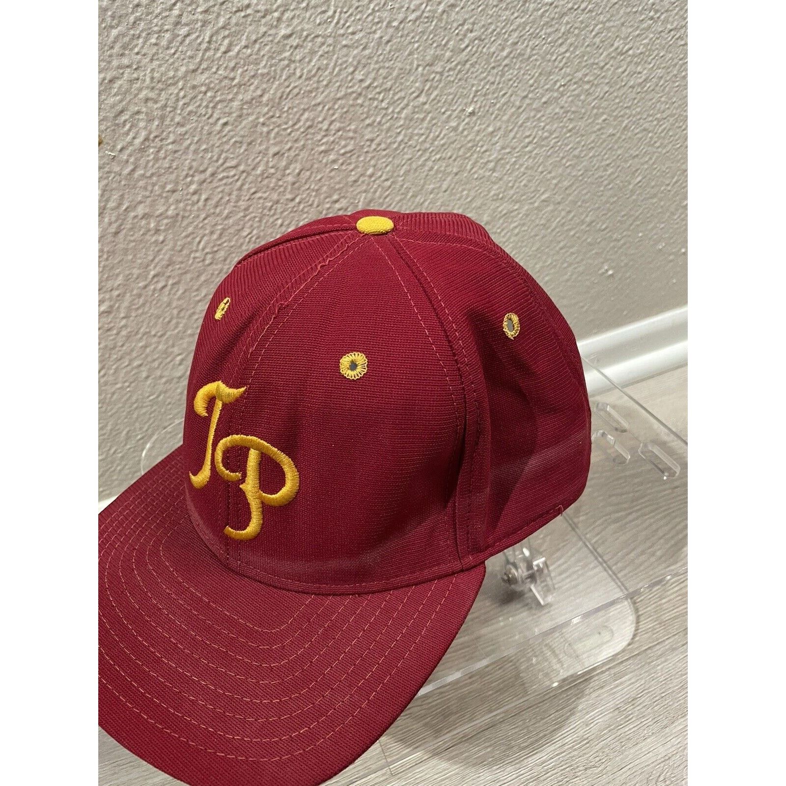 New Era Vtg New Era T P Initial Logo Red Yellow Cap hat Made in USA Size ONE SIZE - 3 Thumbnail