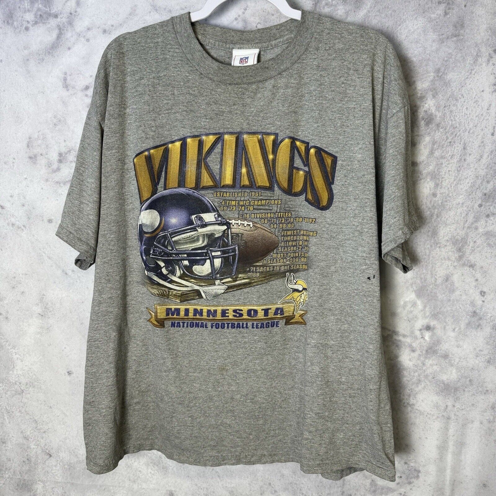 Vintage Minnesota Vikings Central Division Champions T Shirt Men's Size XL