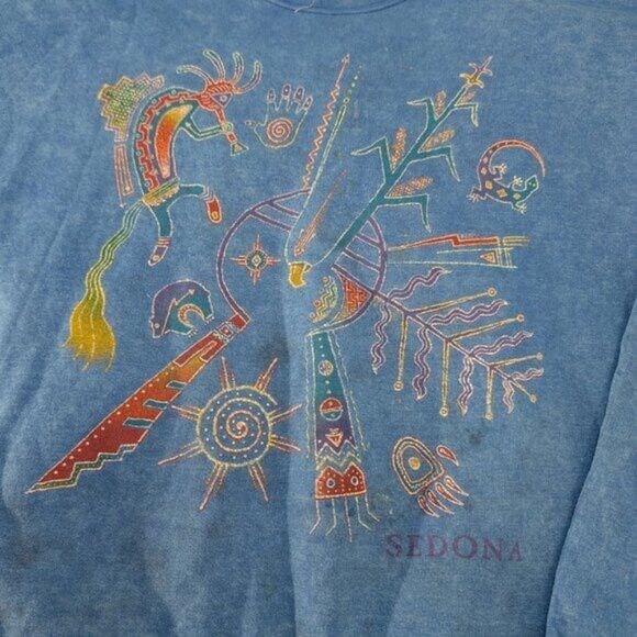 Hanes × Vintage Vintage Sedona Blue Graphic Crewneck Sweater Size Large Size US L / EU 52-54 / 3 - 1 Thumbnail