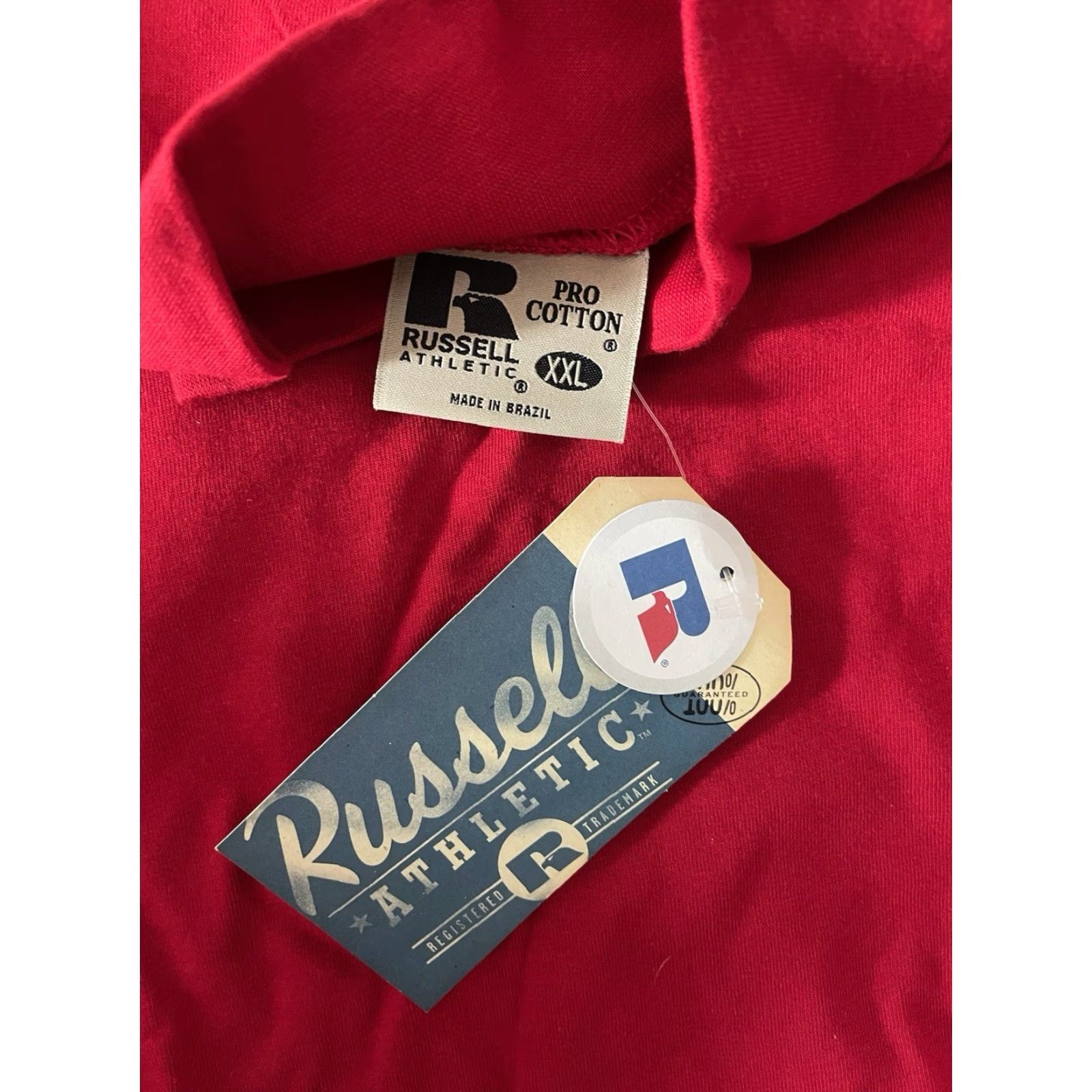 Russell Athletic VINTAGE Russell Athletic Pro Cotton Mock Neck Shirt Mens XXL Red 90s NOS NWT T-Shirt Long Sleeve Cotton 2XL Men Mens Size US XXL / EU 58 / 5 - 3 Thumbnail