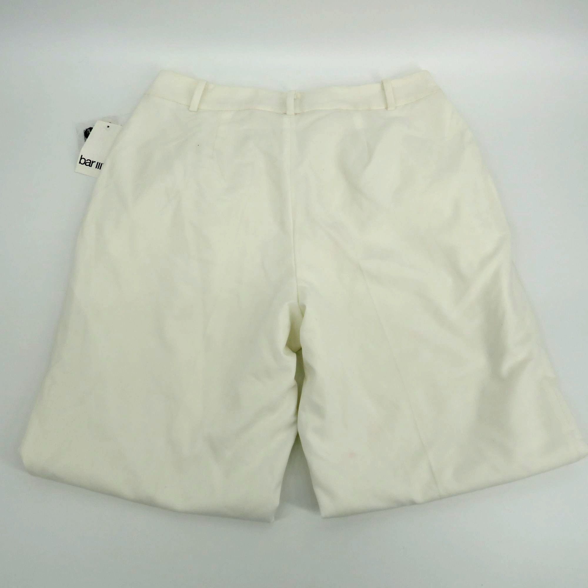 Bar III Bar III Womens Button-Front Pleated Trousers Size 8 Off-Whit Size 30" / US 8 / IT 44 - 3 Thumbnail