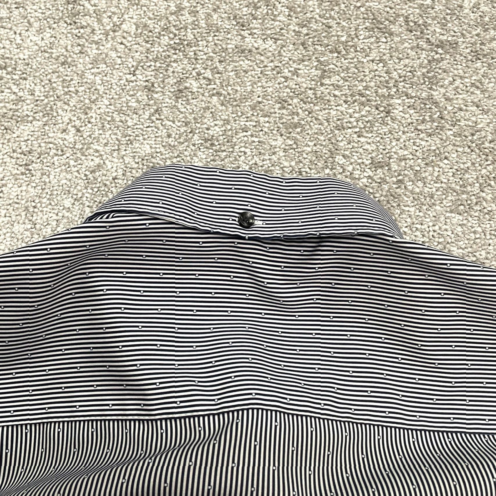 Vintage Construct Dress Shirt Men L Blue Pinstripe Long Sleeve Flip Cuff Button-Down Size 42R - 5 Thumbnail