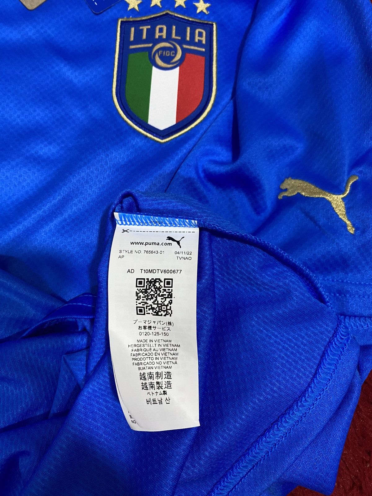 Puma PUMA ITALY HOME FOOTBALL SOCCER JERSEY 2022-2023 Size US L / EU 52-54 / 3 - 5 Thumbnail