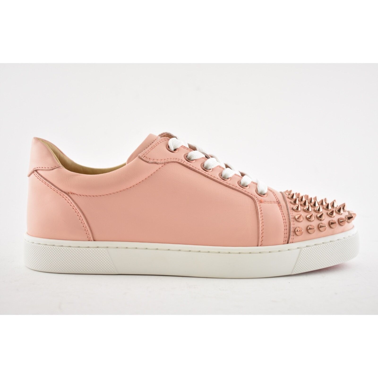 Christian Louboutin Christian Louboutin Vieira Pink Leather Flat Sneakers Size US 4 / IT 34 - 2 Thumbnail