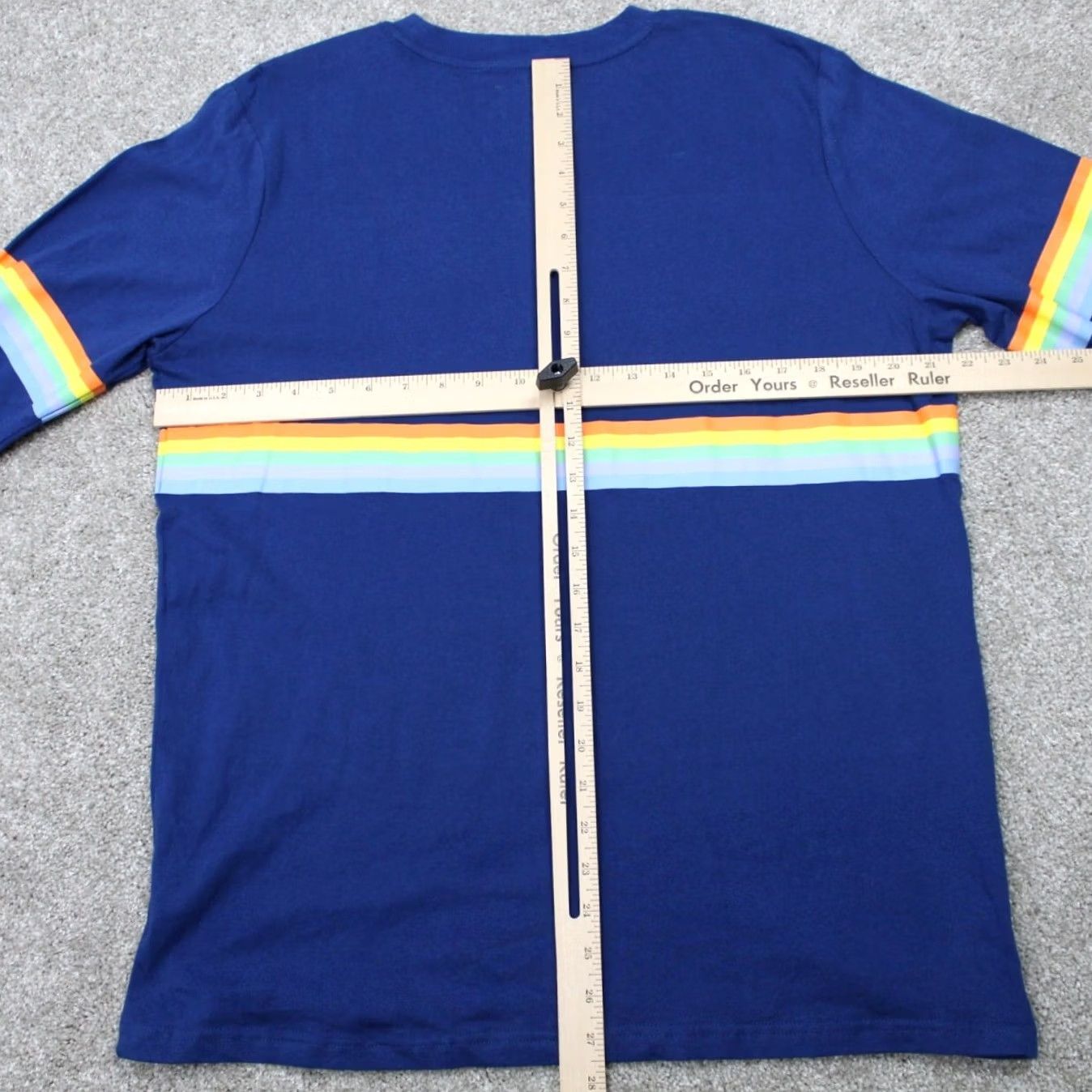 Rainbow Wilbur Soot Shirt Men’s Large Blue Rainbow Stripe 100% Cotton Long Sleeve Crew Neck T-Shirt Size US L / EU 52-54 / 3 - 7 Thumbnail