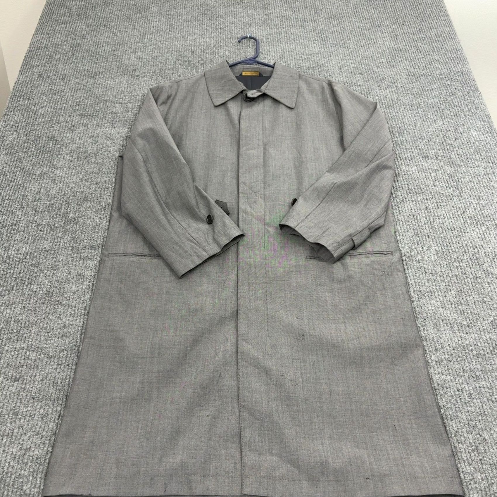 Brooks Brothers Brooks Brothers Trench Coat Men XL Grey Wool Mohair Loro Piana Storm System Water Resistant Windproof Long Coat Classic Luxury Form al Business Travel Size US XL / EU 56 / 4 - 4 Thumbnail