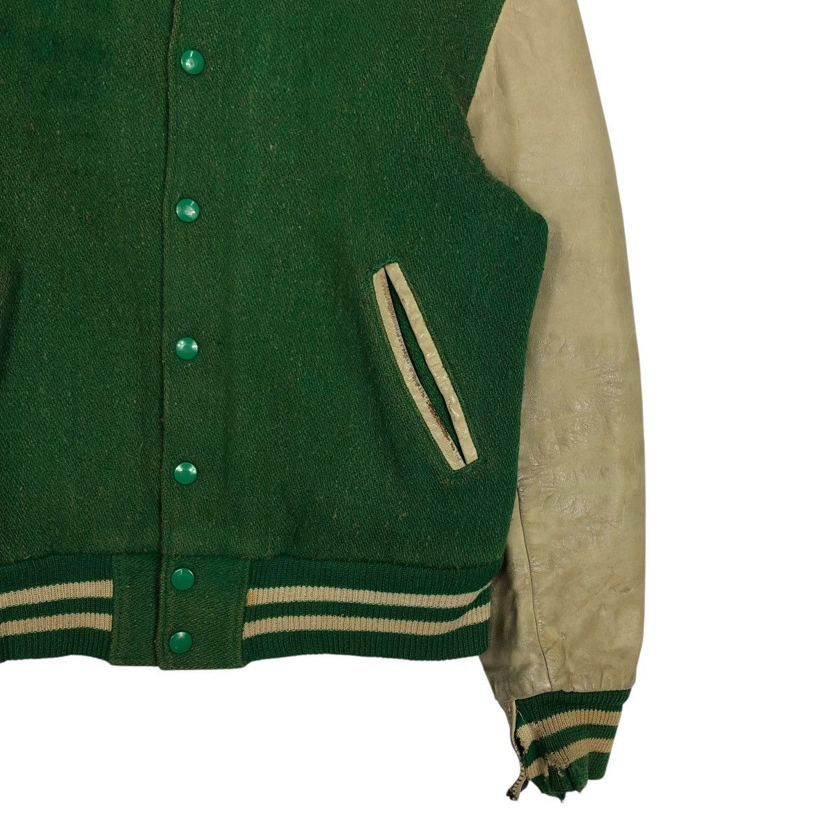 Golden Bear 🔥VINTAGE VARSITY LEATHER JACKET GOLDEN BEAR MADE IN USA Size US S / EU 44-46 / 1 - 7 Thumbnail