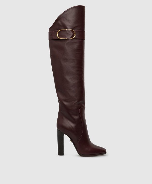 o1y0825 Square Heel Boots in Brown