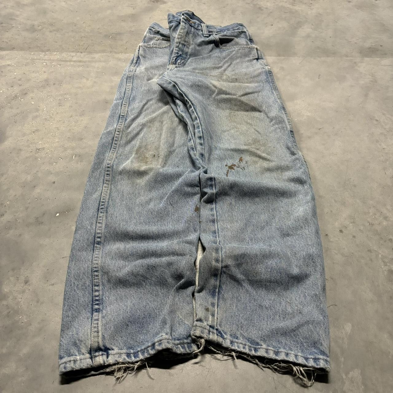 Japanese Brand × Vintage Crazy Vintage Y2K/2000s Grunge Medium Wash Distressed Denim Jeans! Size US 31 - 3 Thumbnail