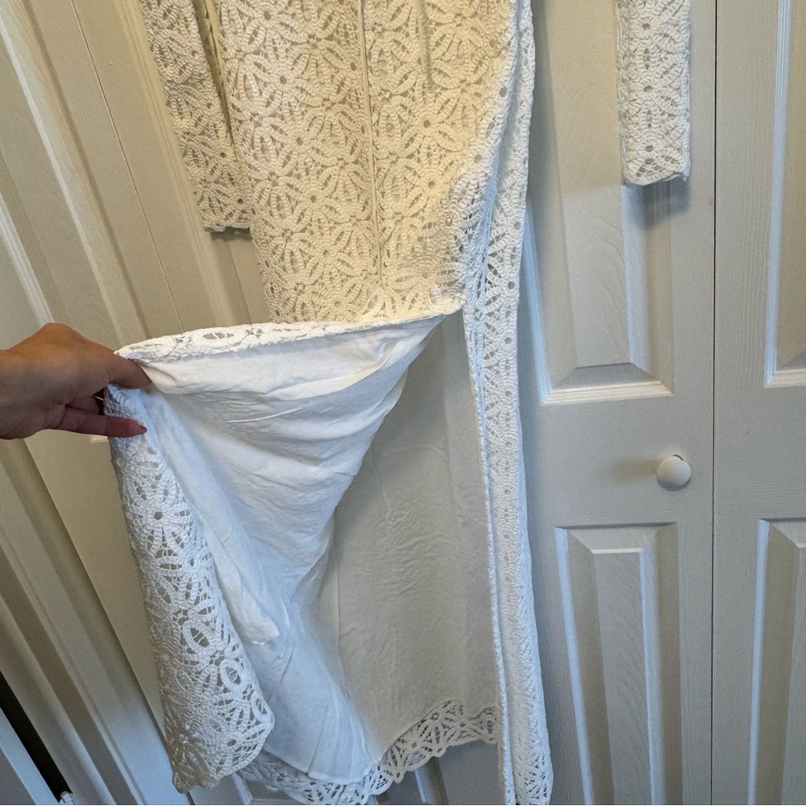 The Kooples NWT! The Kooples White Long Sleeve Crochet Dress, Size 0 Size XS / US 0-2 / IT 36-38 - 10 Thumbnail