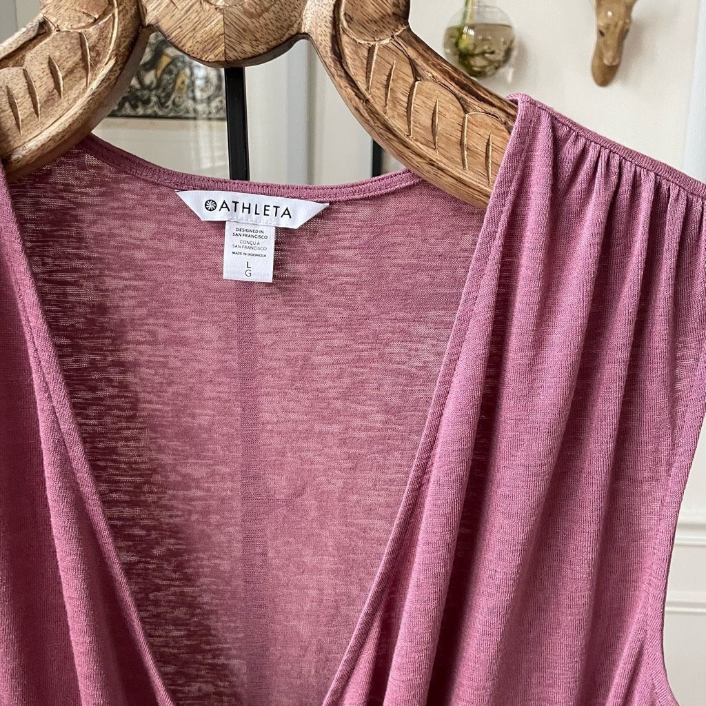 Athleta Athleta Breezy Wrap Top Mauve Pink 988031 $50 L Size L / US 10 / IT 46 - 2 Thumbnail