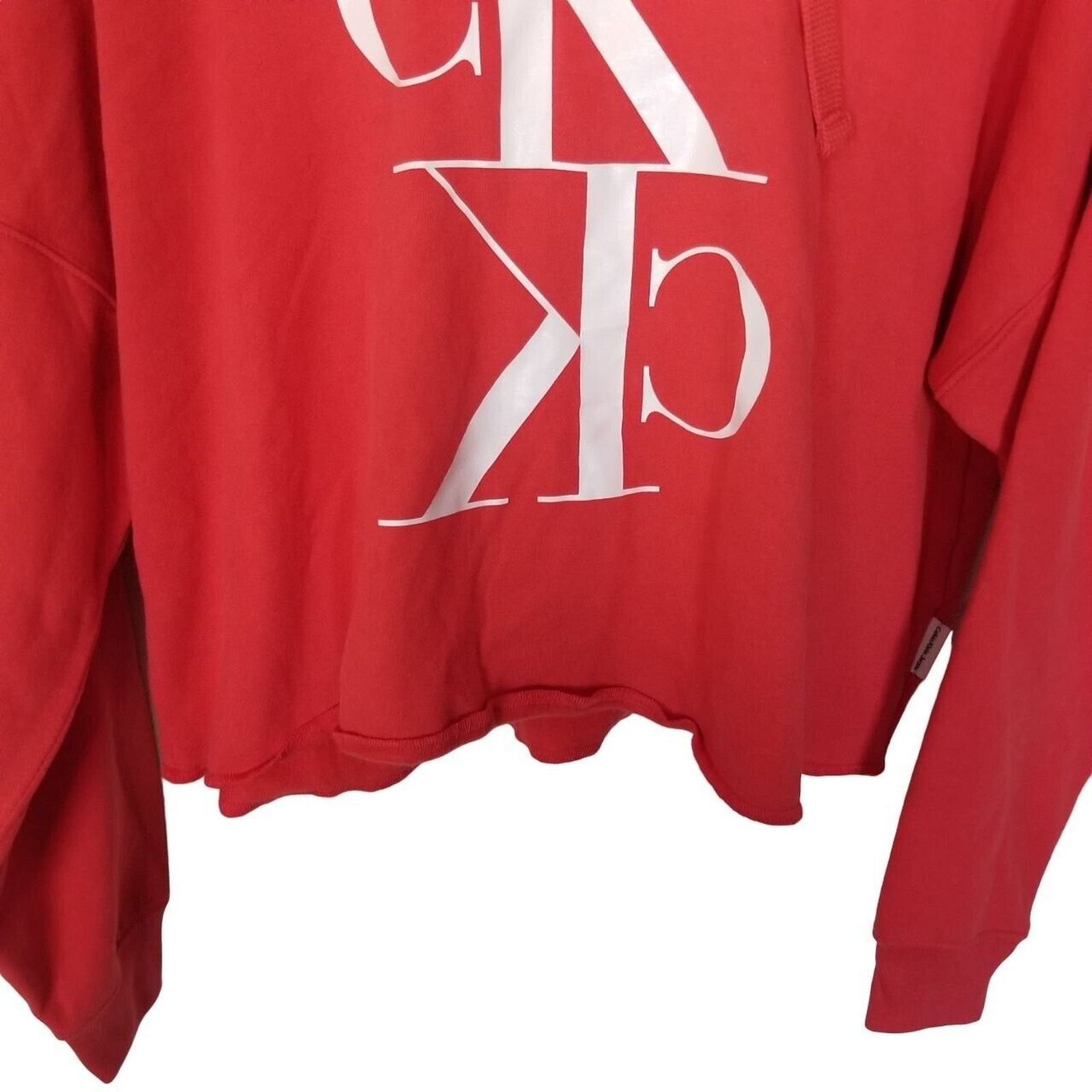 Calvin Klein Calvin Klein Womens Cropped Hoodie Sweatshirt Sz M Coral Size M / US 6-8 / IT 42-44 - 3 Thumbnail