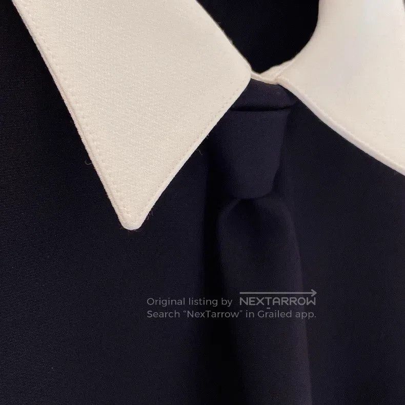 Valentino Valentino Classic black and white fake tie long-sleeved dr Size S / US 4 / IT 40 - 5 Thumbnail