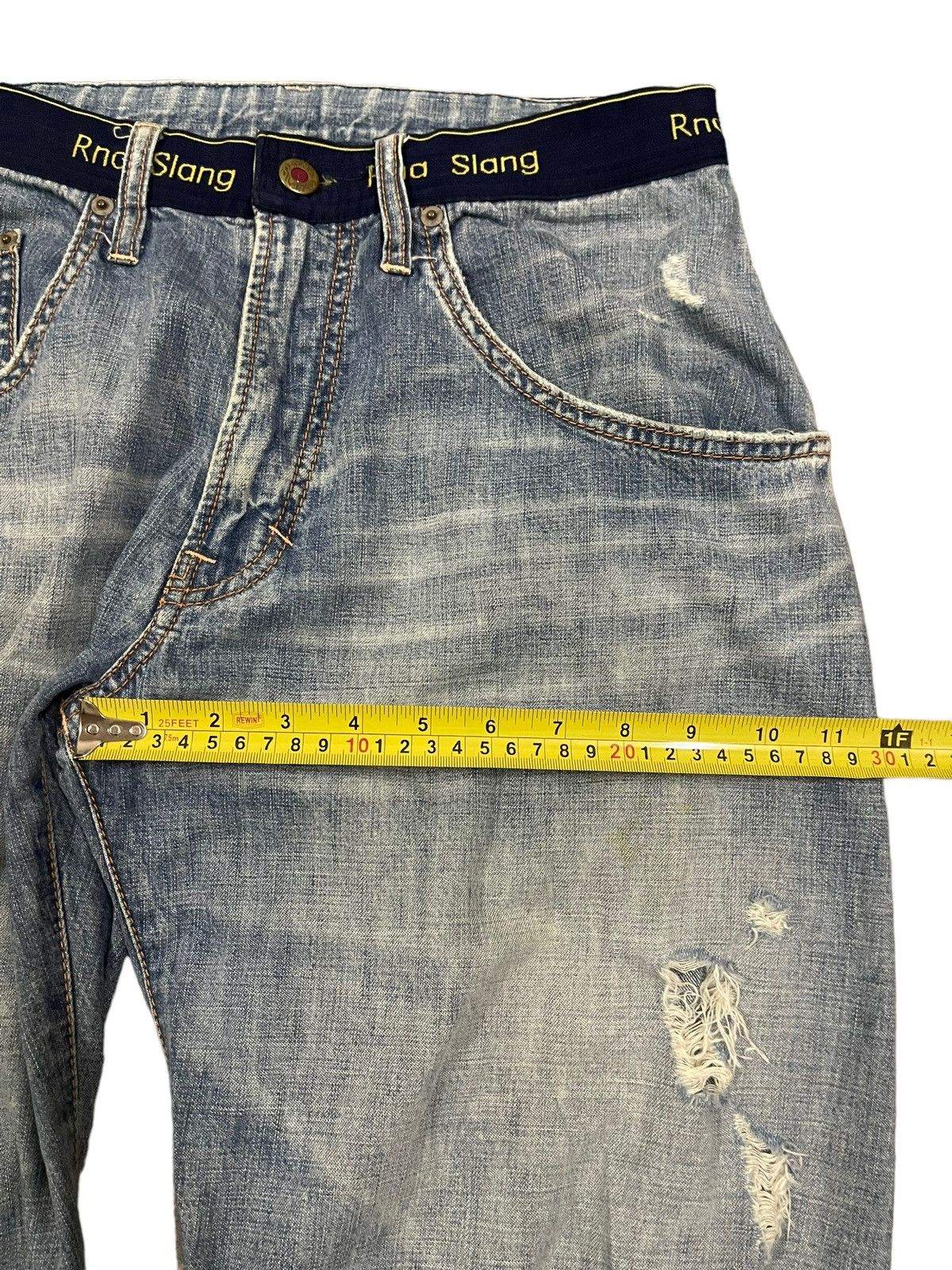 14th Addiction Vintage Japanese Rna Blue Wash Distressed Baggy Jeans Size US 30 / EU 46 - 12 Thumbnail