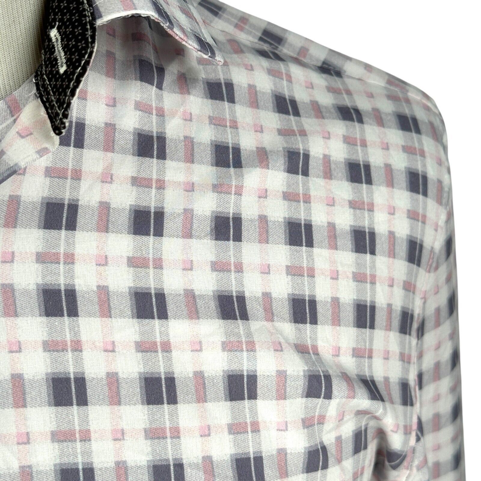 Other WRK 4-Way Stretch Dress Shirt Men’s 15.5 White Gray Pink Size US M / EU 48-50 / 2 - 3 Thumbnail