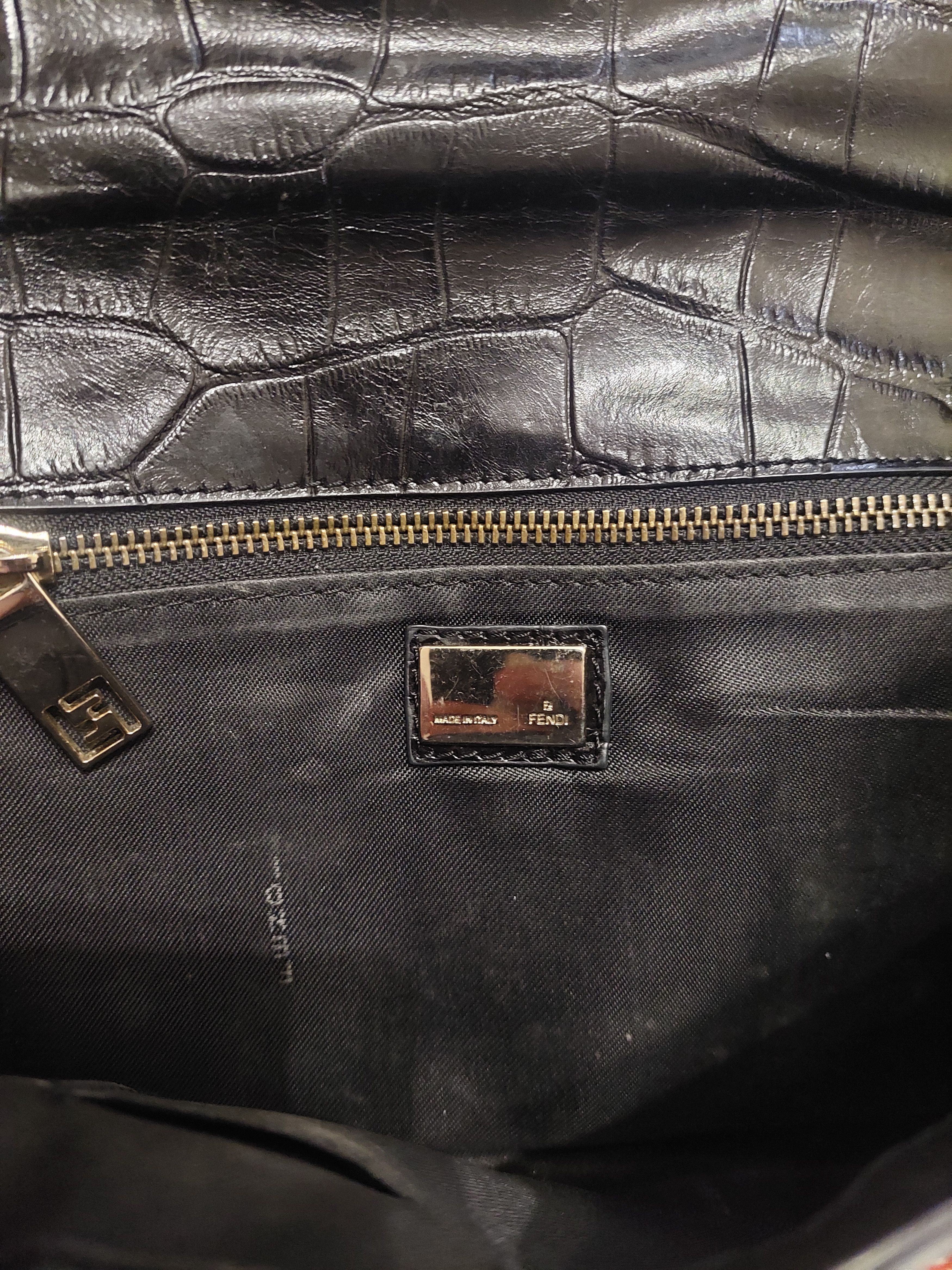 Fendi Crocodile Embossed Leather Clutch Size ONE SIZE - 3 Thumbnail