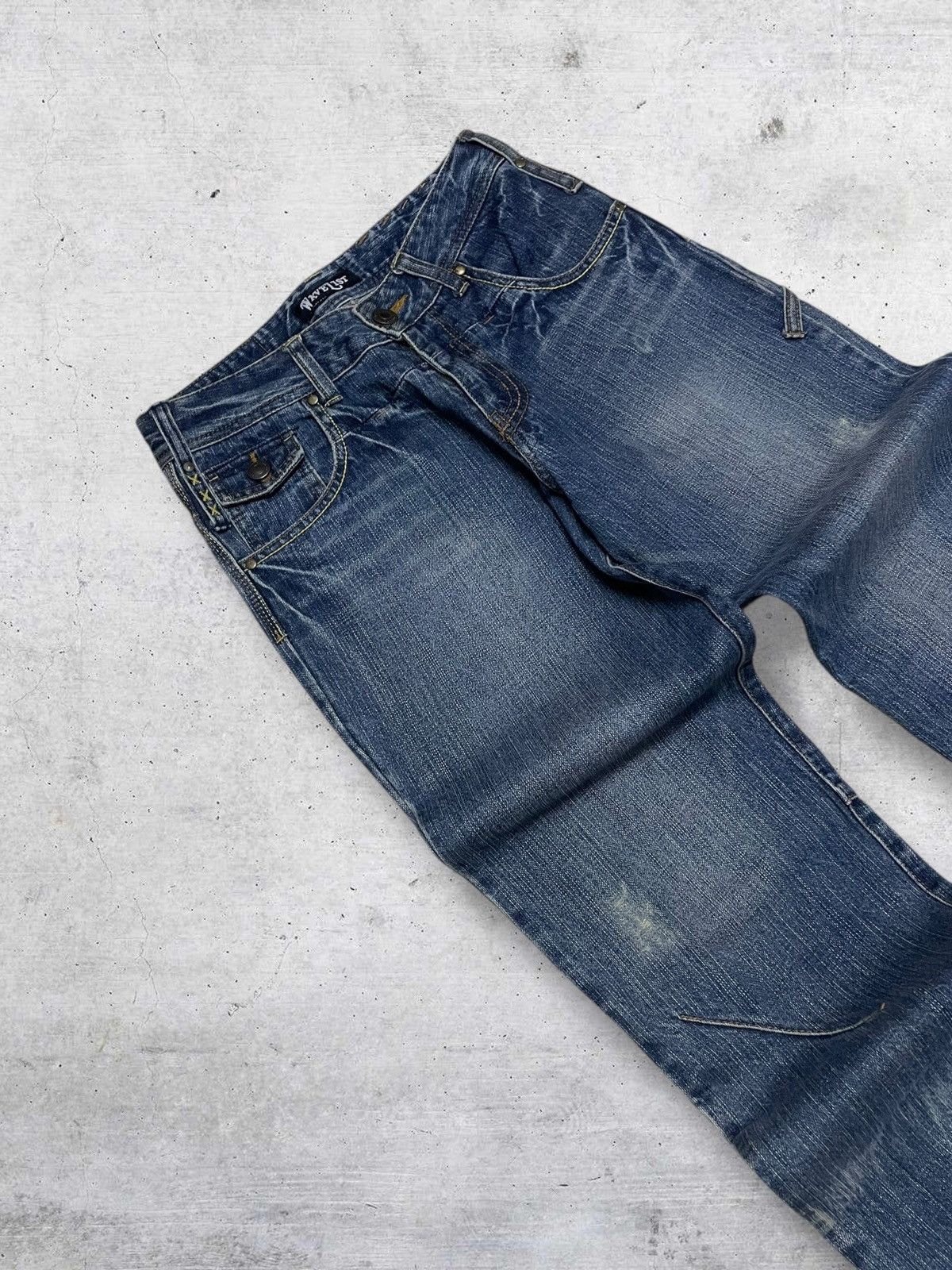 Japanese Brand VINTAGE WAVELIST JAPAN DESIGNER 90S DISTRESSED STREET DENIM Size US 27 - 7 Thumbnail