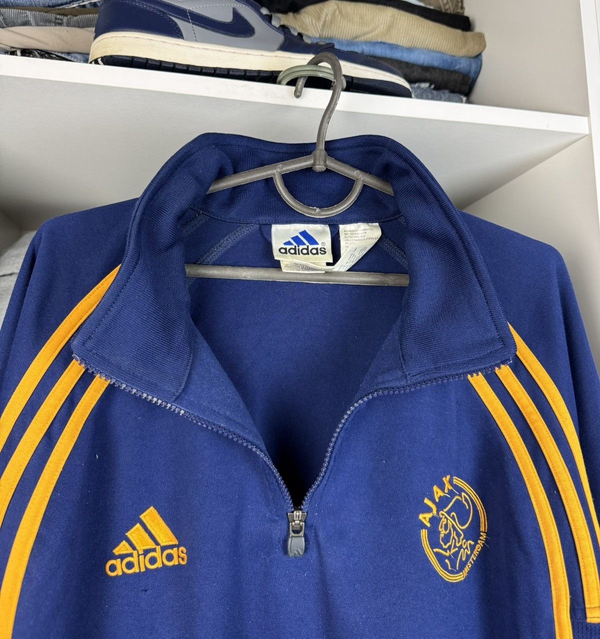 Adidas Adidas Ajax Amsterdam 2000 2001 Training 1/4 Zip Sweatshirt Size US XL / EU 56 / 4 - 5 Thumbnail