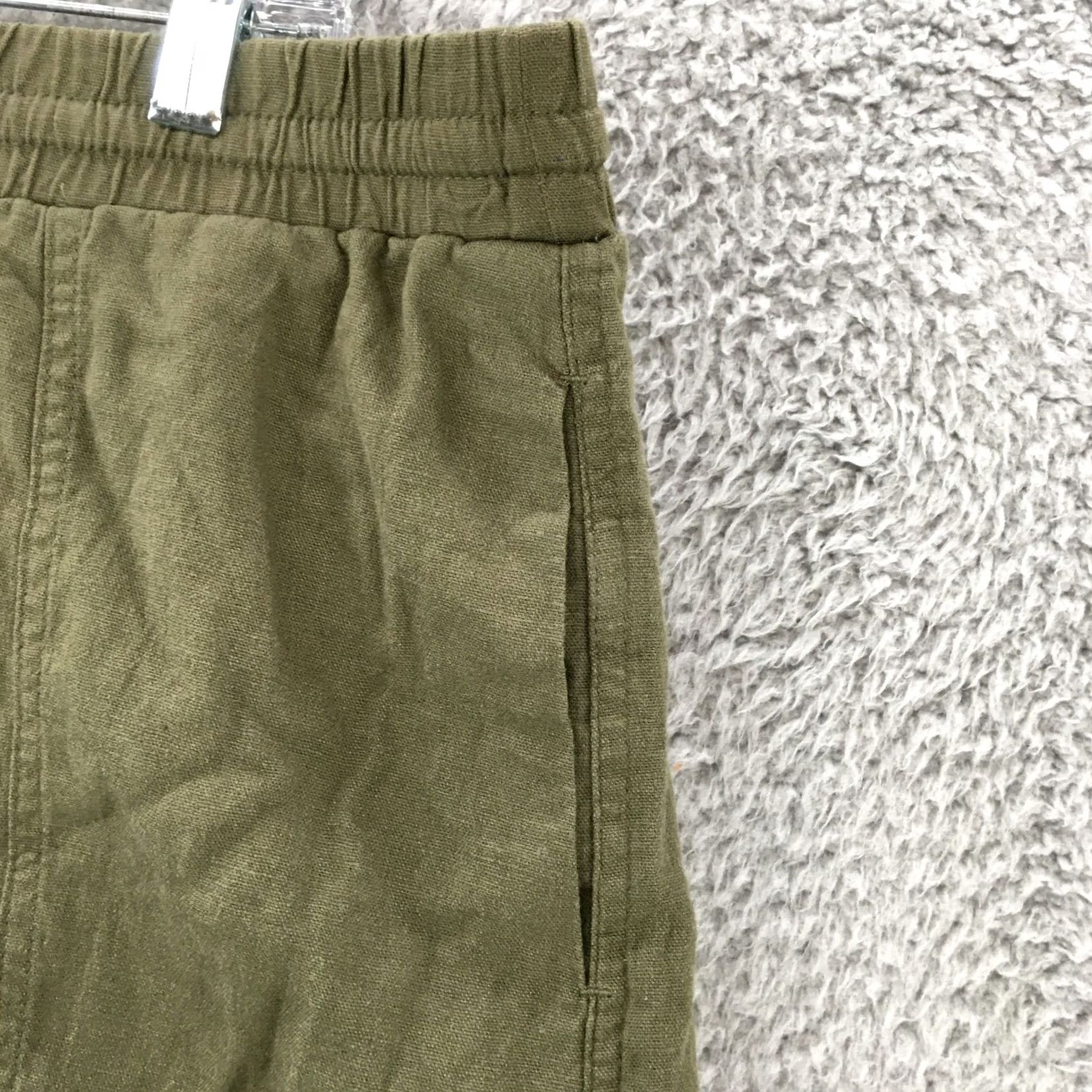 Vintage Universal Thread Chino Shorts Womens XL Green High Rise Elastic Waist Size 40" / US 18 - 2 Thumbnail