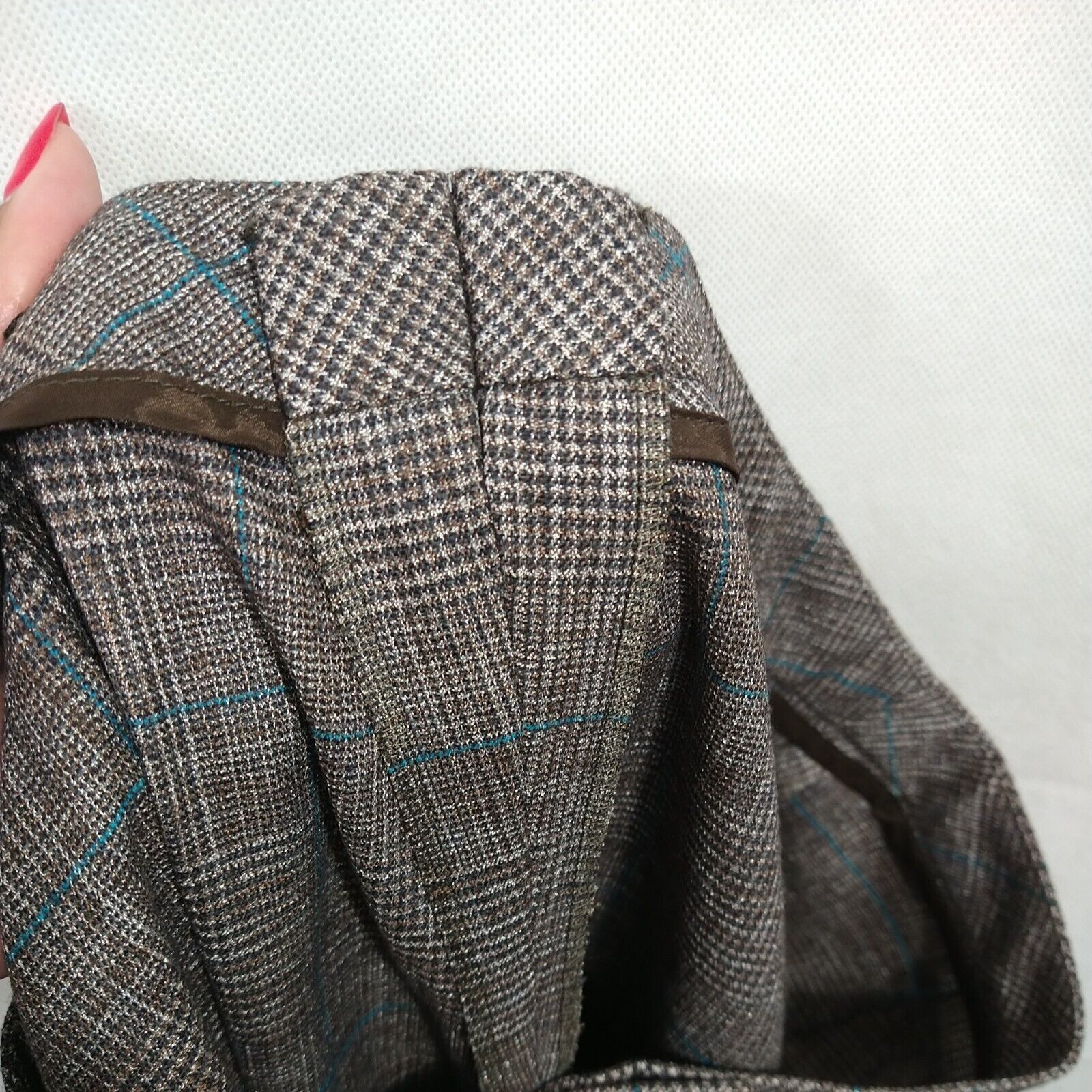 Escada Escada Plaid Dress Pants Wool Blend Women Size 30 Inch Brown Size 30" / US 8 / IT 44 - 9 Thumbnail