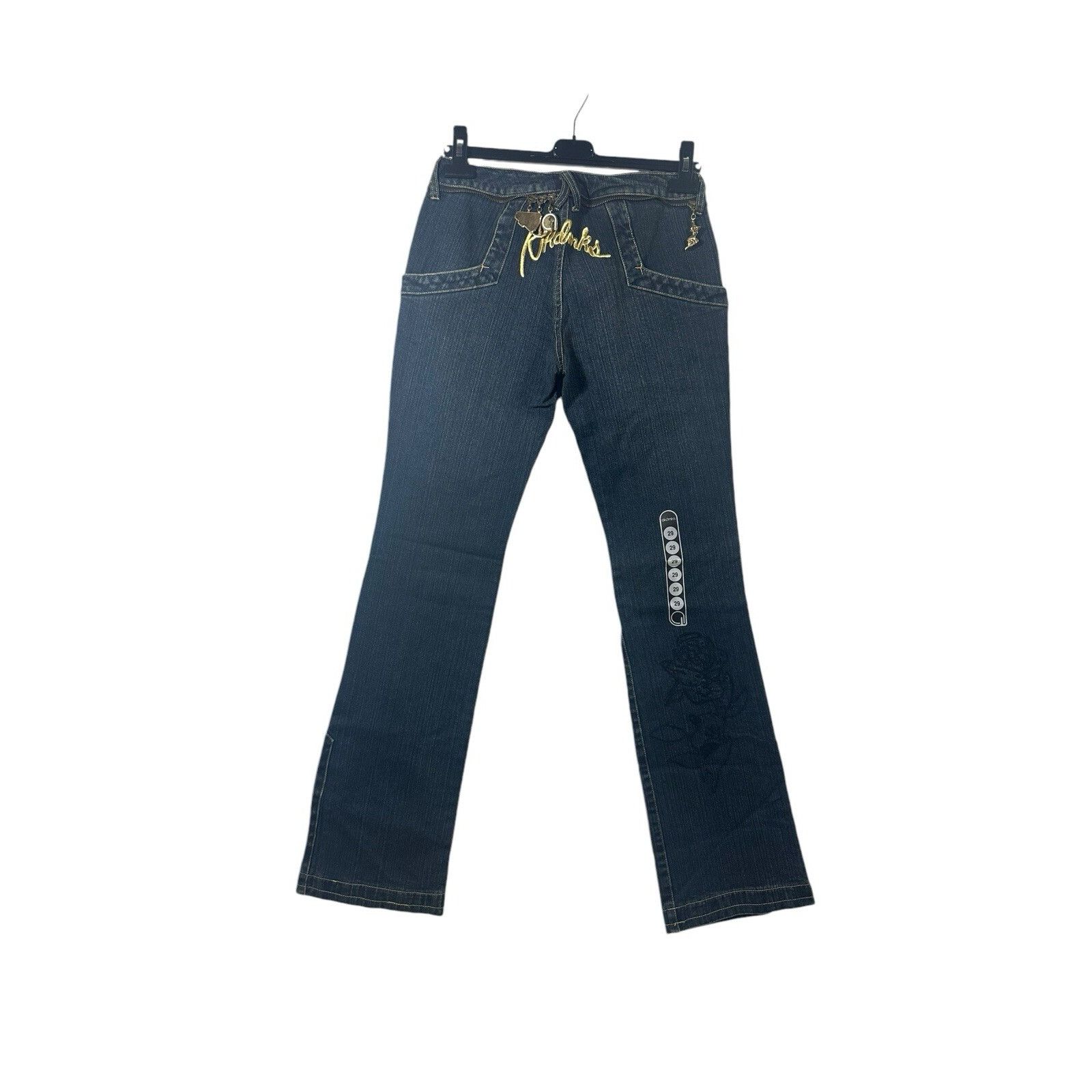 Akademiks Vintage Akademiks Jeans W29 Blue Denim Flared Low Rise Charm Size 29" - 3 Thumbnail