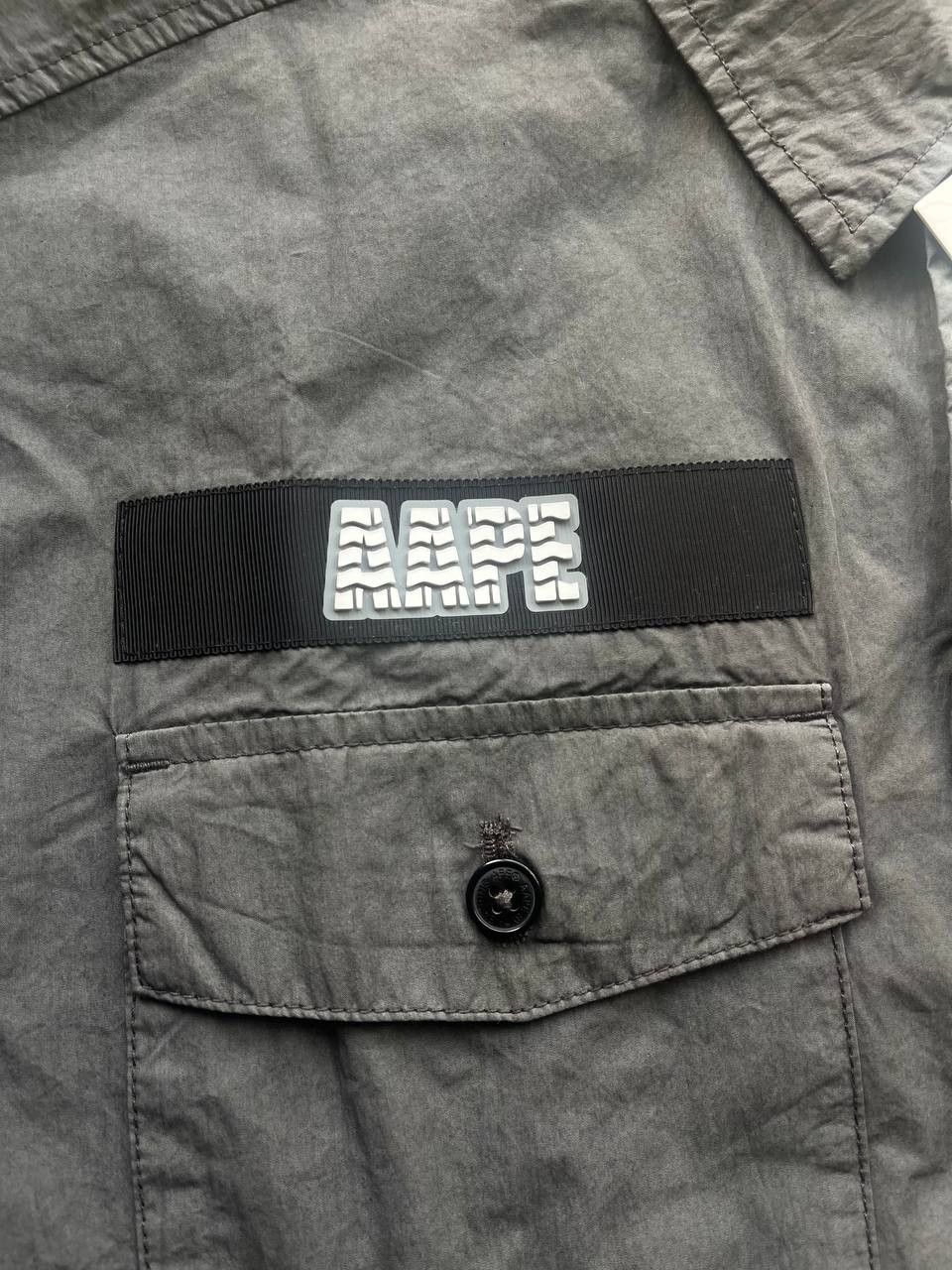 Aape × Bape × Japanese Brand A Bathing Ape Gray Embroidered Shirt Size US M / EU 48-50 / 2 - 12 Thumbnail