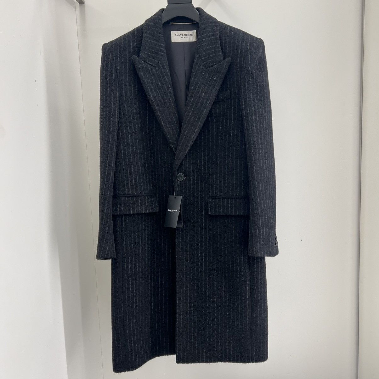 Saint Laurent Paris Saint Laurent Striped Overcoat in Large Size US L / EU 52-54 / 3 - 1 Thumbnail