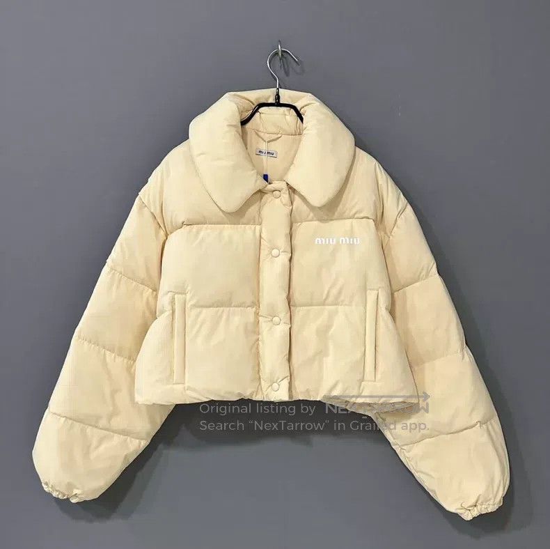 Miu Miu Miu Miu 42 Cheese color logo down jacket Size L / US 10 / IT 46 - 1 Thumbnail