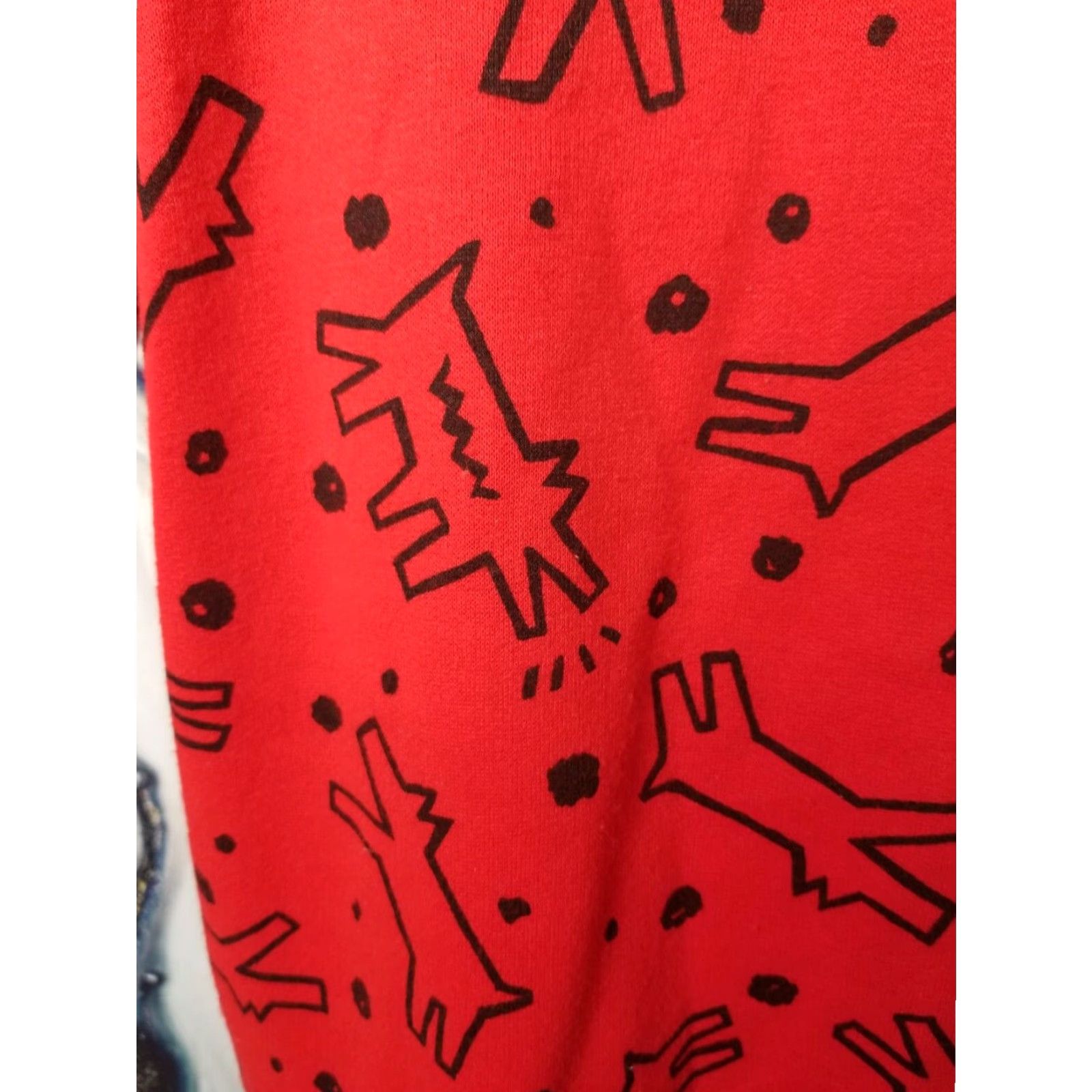 Vintage VINTAGE Keith Haring Graphic Pullover Sweatshirt AOP Red 1980s Large Mens Size US L / EU 52-54 / 3 - 5 Thumbnail