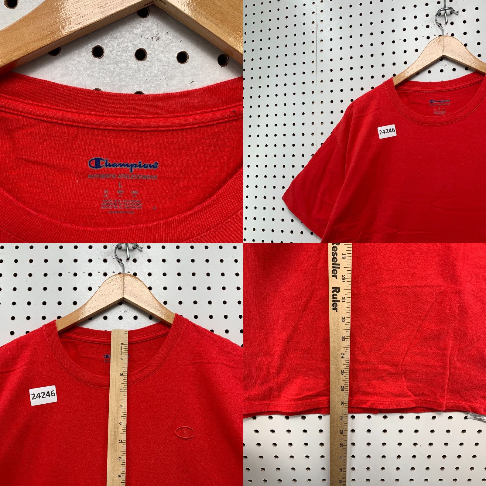 Champion VINTAGE Champion Shirt Red Embroidered Tonal Logo Adult Large Short Sleeve 21x28 Size US L / EU 52-54 / 3 - 8 Thumbnail