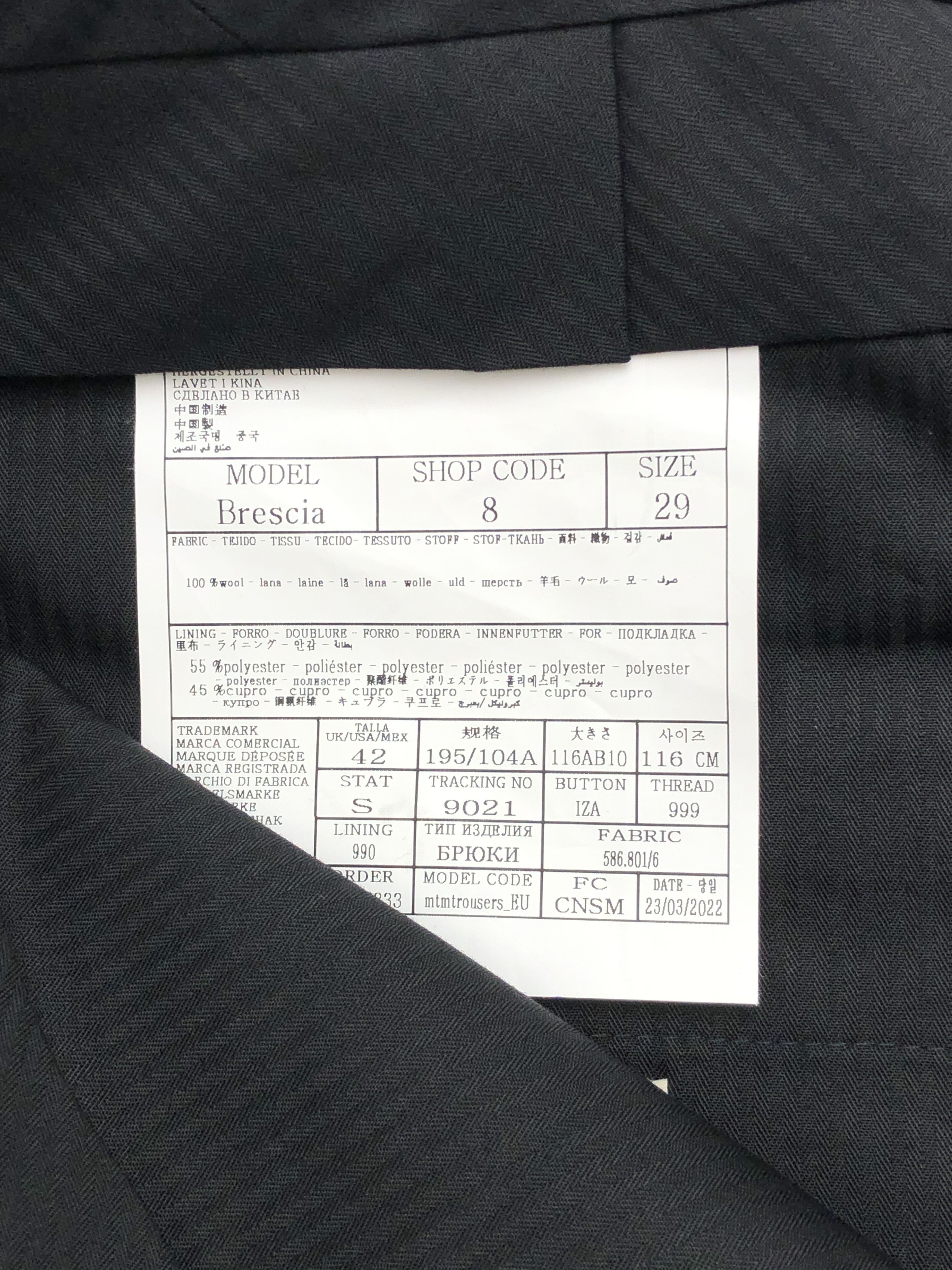 Suitsupply Brescia Pure Wool Formal Trousers Size 29 - W40 L26 Size 42S - 7 Thumbnail