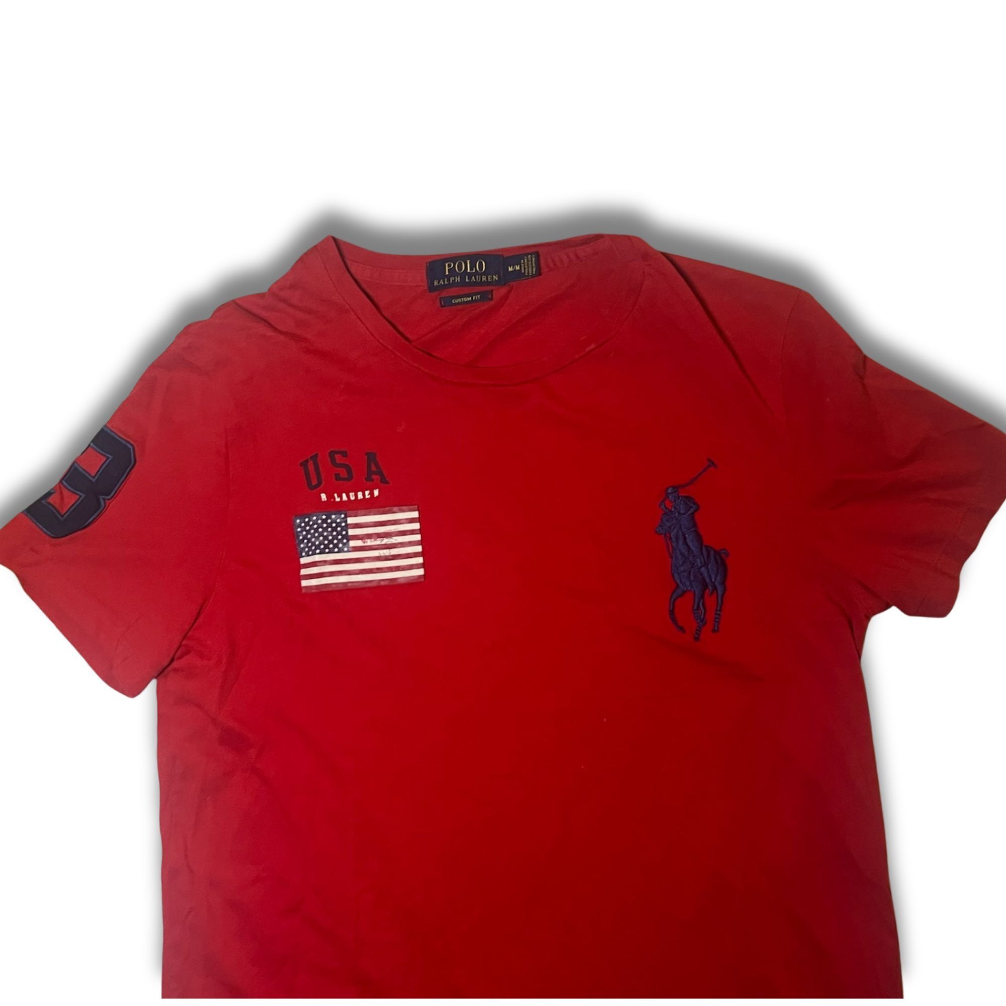 Ralph Lauren Polo Ralph Lauren USA Flag Big Pony Red T-Shirt M Custom Fit Size US M / EU 48-50 / 2 - 4 Thumbnail
