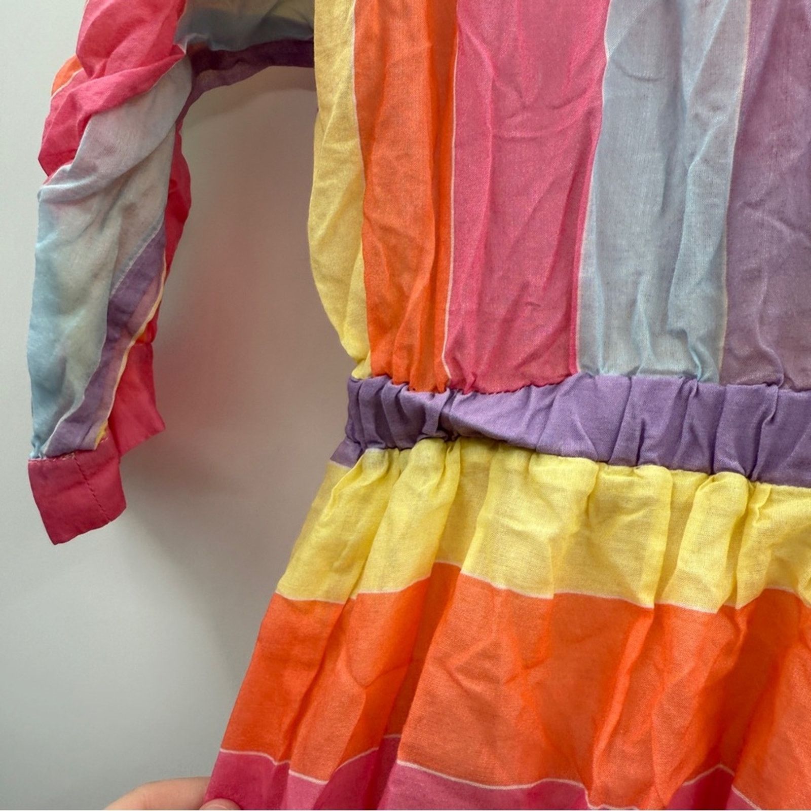 Tara Jarmon Tara Jarmon Rainbow 3/4 Sleeve Midi Dress Sz 38 / US 6 Size XS / US 0-2 / IT 36-38 - 8 Thumbnail