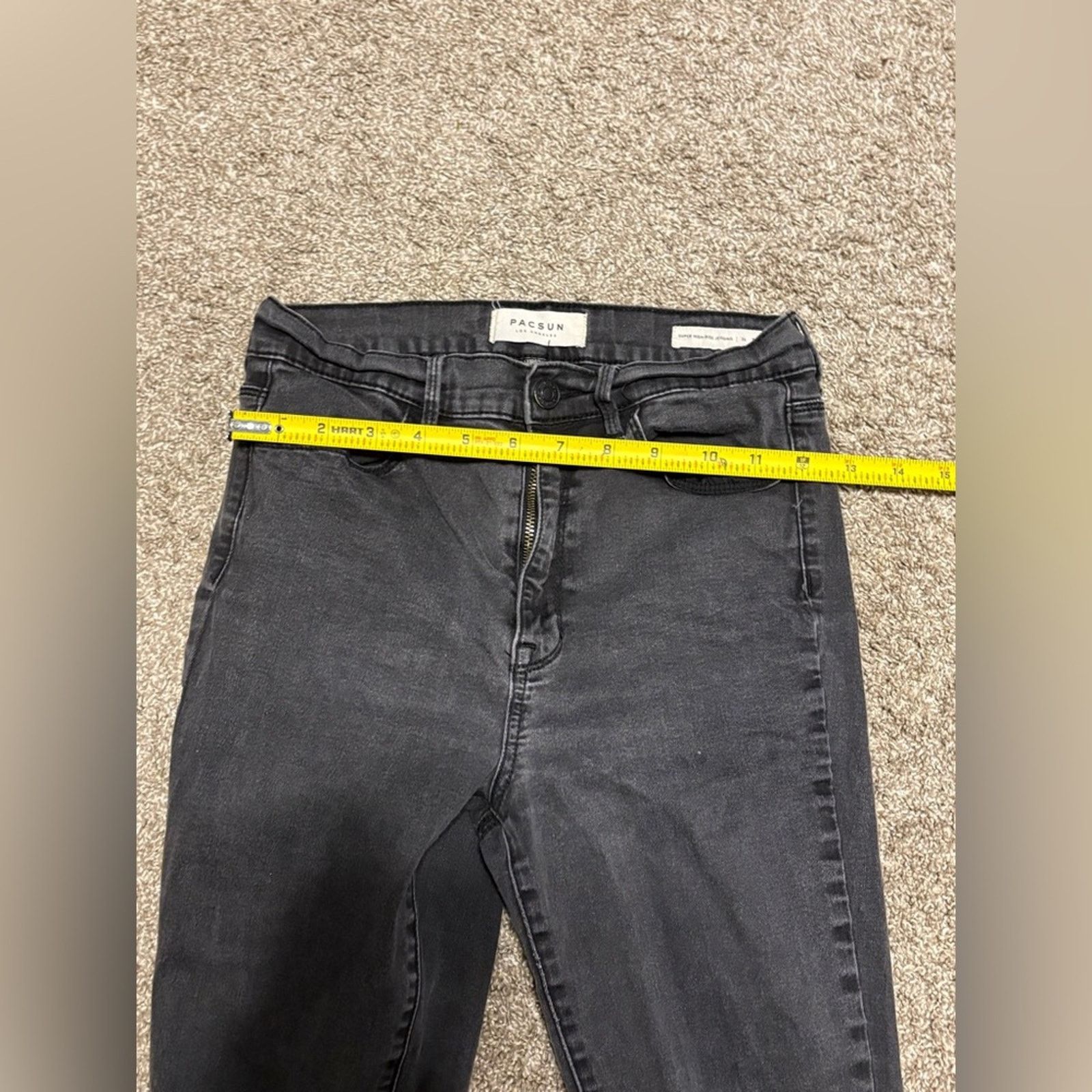 Pacsun (Pacsun) Black Super High Rise Stretchy Jeggings: Size 26 Size 26" / US 2 / IT 38 - 7 Thumbnail