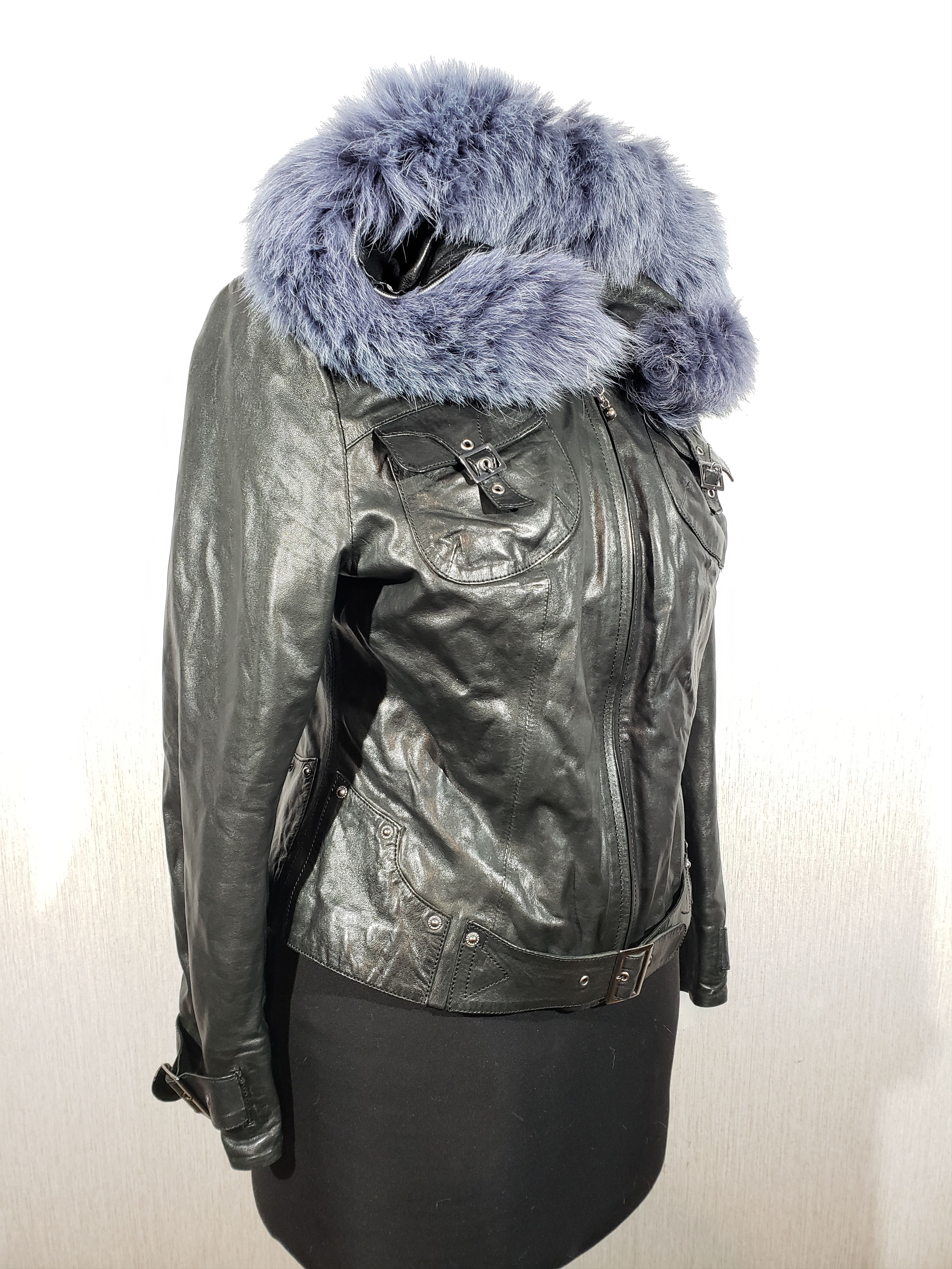 Other Black women's leather jacket with a hood. Size M / US 6-8 / IT 42-44 - 2 Thumbnail