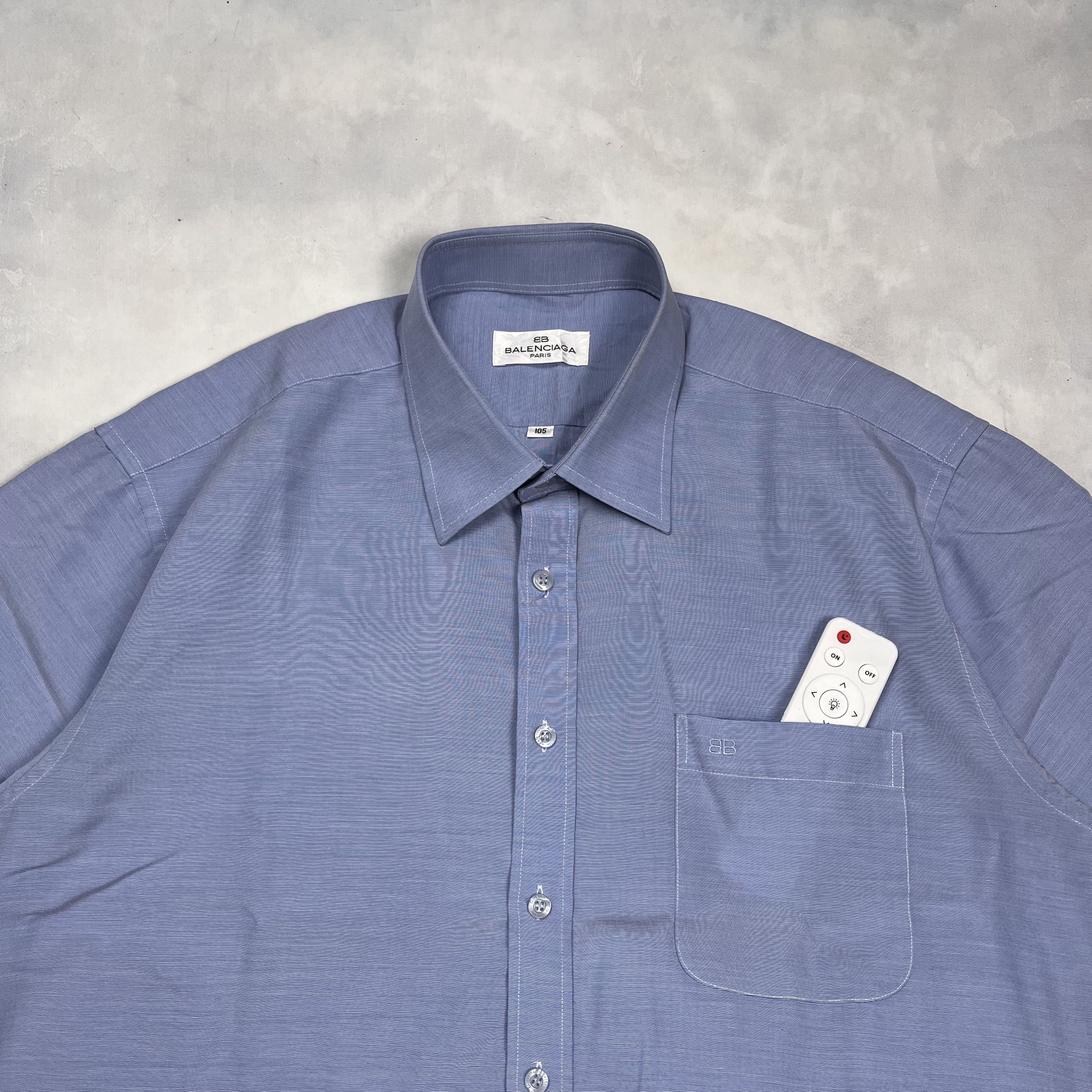 Balenciaga Balenciaga BB Logo Pocket Button Up Shirt Size US XL / EU 56 / 4 - 2 Thumbnail