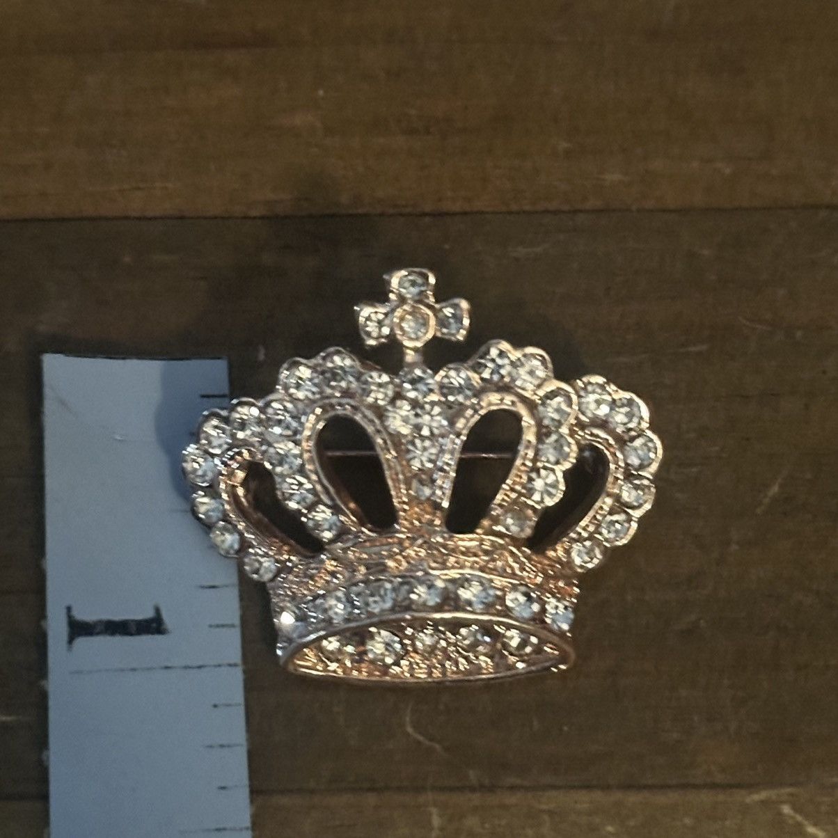 Other Rose gold rhinestone crown brooch Size ONE SIZE - 3 Thumbnail