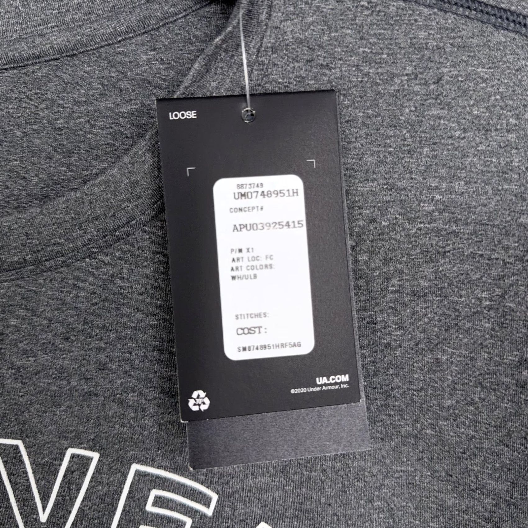 Under Armour Under Armour Shirt Mens Large Gray Denver Athl Club UPF 50 Long Sleeve Sun Shirt Mens Large Gray Athletic UV Protection Gym & Training Women? Size US L / EU 52-54 / 3 - 4 Thumbnail