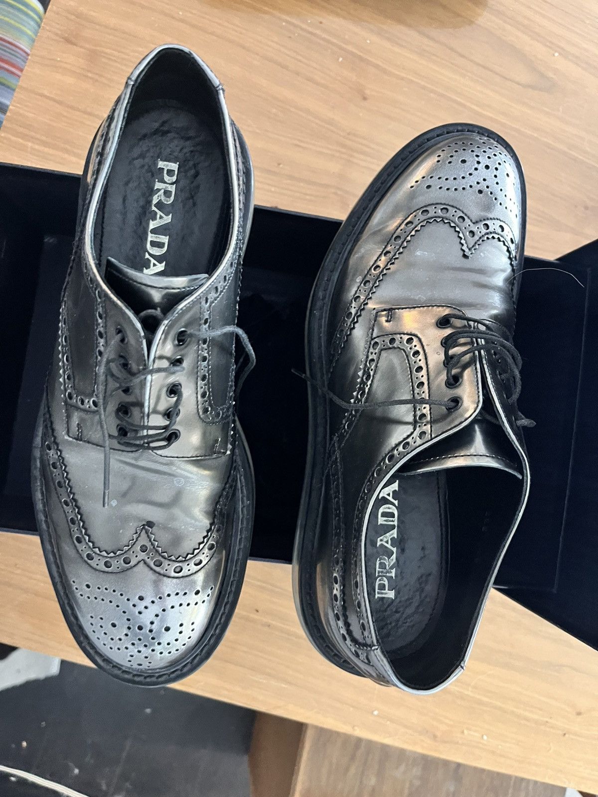 Prada Prada Silver Brogue Platforms Size US 8 / EU 41 - 4 Thumbnail