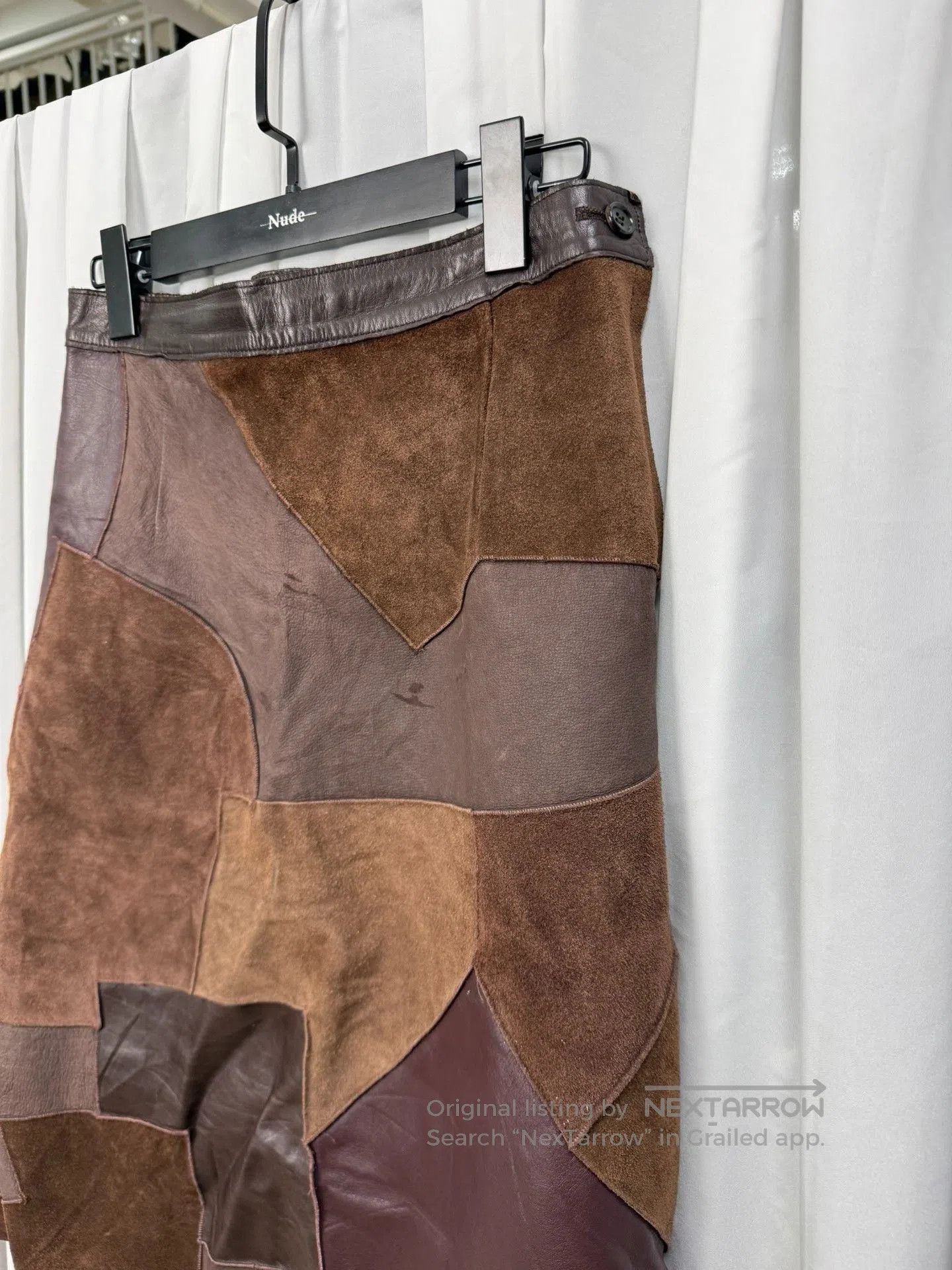 Comme des Garcons Comme des Garçons 02AW Leather Patchwork Skirt. Size 28" / US 6 / IT 42 - 4 Thumbnail