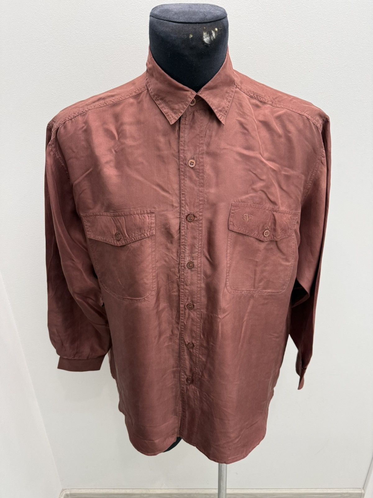 Valentino Vintage Valentino Uomo 100% Silk Long Sleeve Shirt Size US L / EU 52-54 / 3 - 1 Thumbnail