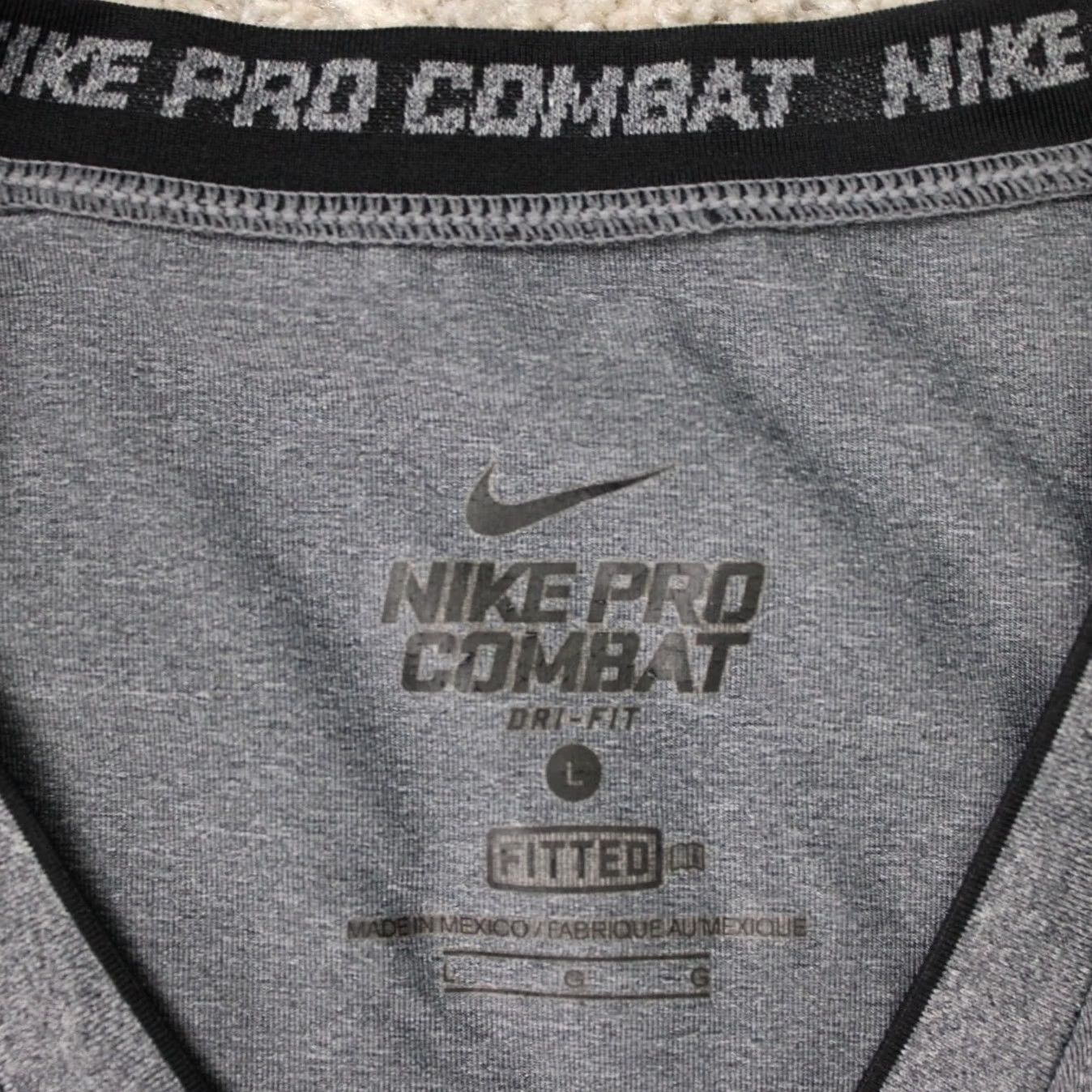 Nike Nike Pro Combat Shirt Mens Large Gray Dri-Fit Long Sleeve Gym Workout Shirt Size US L / EU 52-54 / 3 - 5 Thumbnail