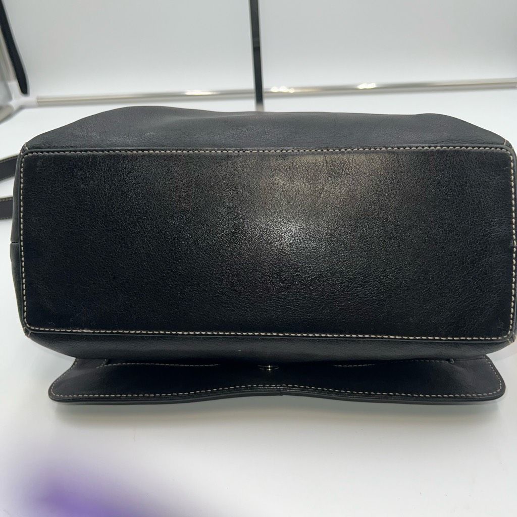 Coach COACH Vintage Hampton Black Leather Flap Cross-body Bag Size ONE SIZE - 7 Thumbnail