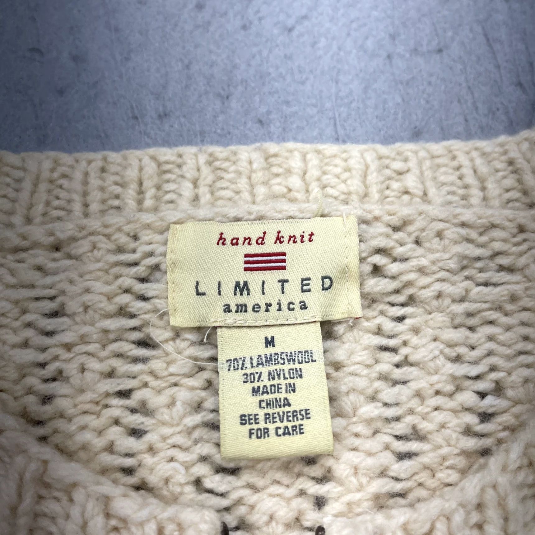 Vintage VINTAGE Limited America Fisherman Sweater Womens M Cardigan 90s Wool Ivory Zip Knitted Knit M Womens 90s Size M / US 6-8 / IT 42-44 - 4 Thumbnail